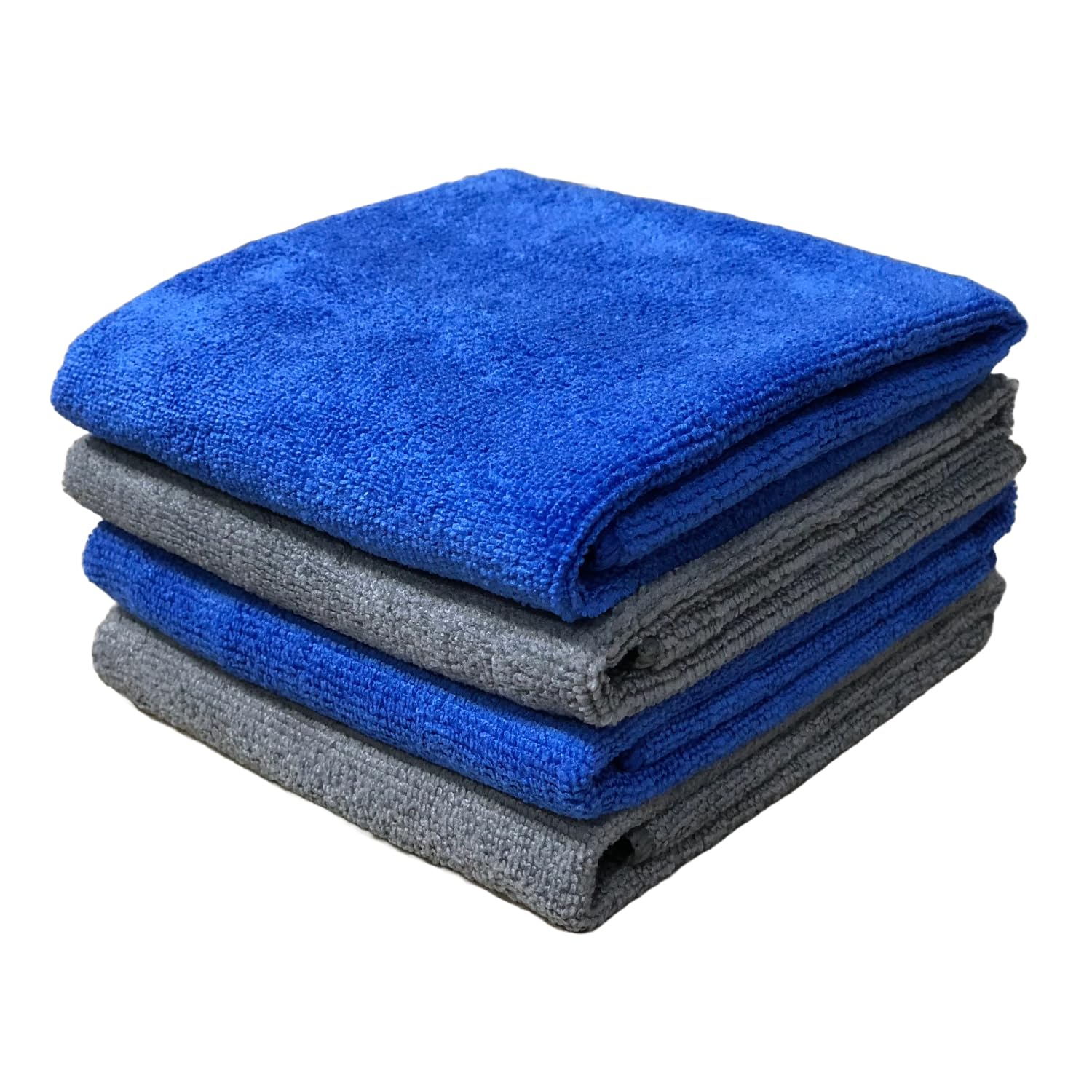 SOBBY Microfiber Car Cleaning, Detailing and Polishing Cloth 340 GSM (50 cm x 50 cm, Set of 4, Multicolor)