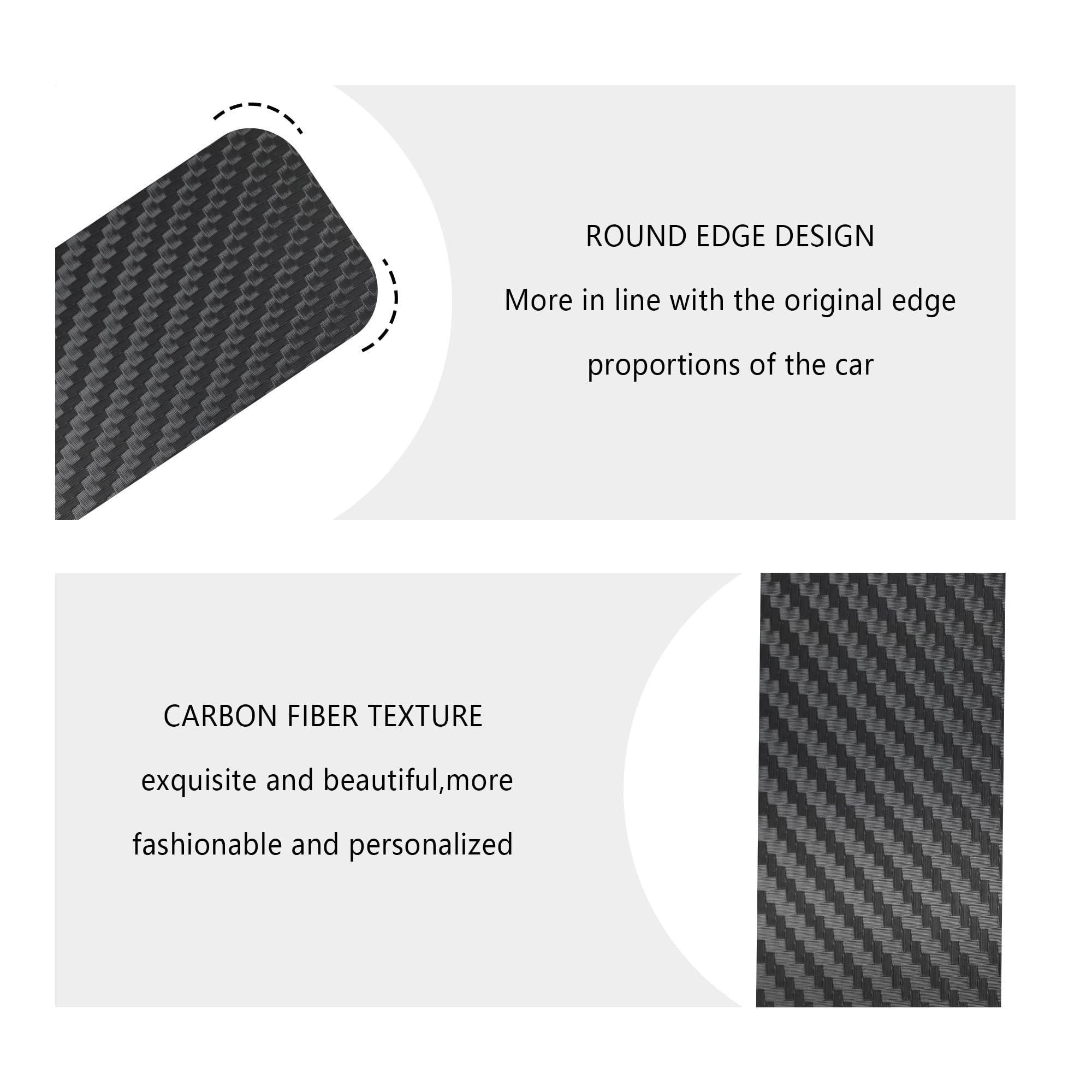 4PCS Car Door Sill Protector with Scraper,Carbon Fiber Car Door Protector Edge Guards for Front Rear Door Sills,Universal Anti-S
