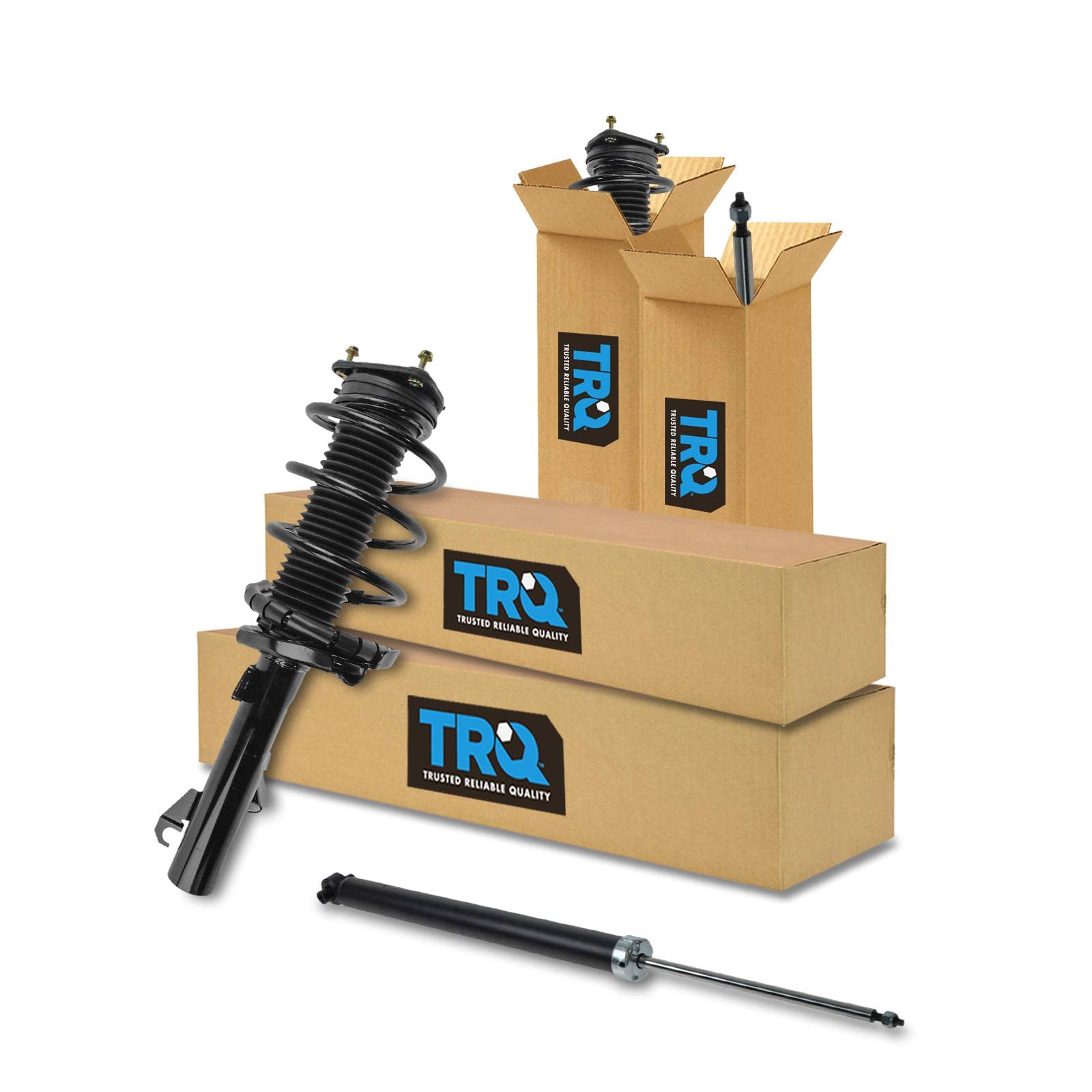 Trq Front And Rear Complete Strut Assembly & Shock Absorber Kit Complete Strut & Coil Spring Assembly Compatible With 2004-2009 