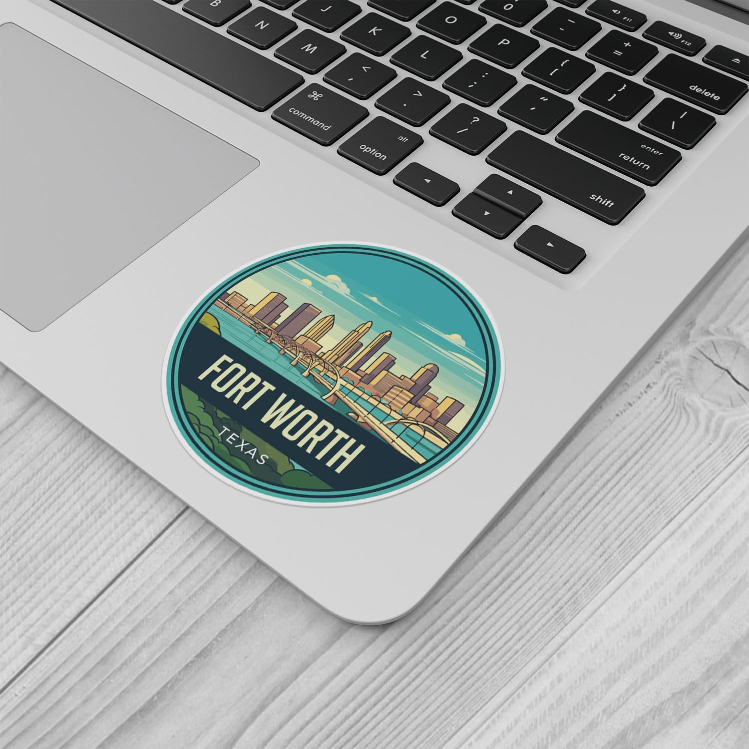 Fort Worth City Sticker - Waterproof Vinyl Decal for Car Bumper, Laptop, Water Bottle, Wall, and Window, Size - 5'' Longer Side