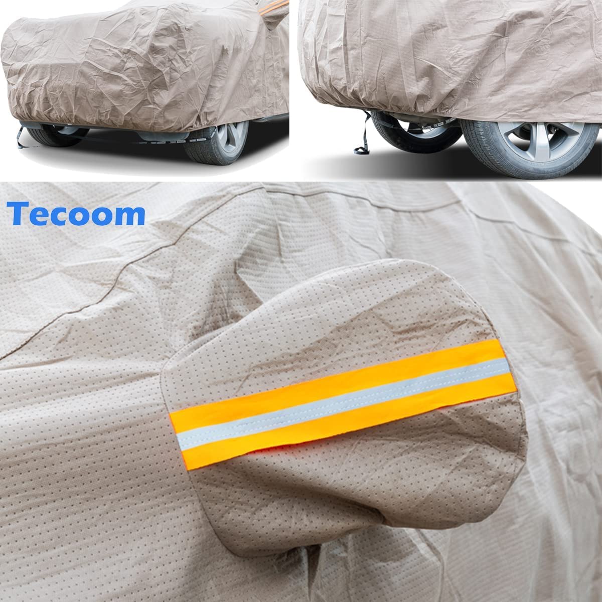 Tecoom Thick Shell Super Breathable Waterproof Windproof Snow Sun Rain Uv Protective Outdoor All Weather Suv Car Cover Fit 206-2