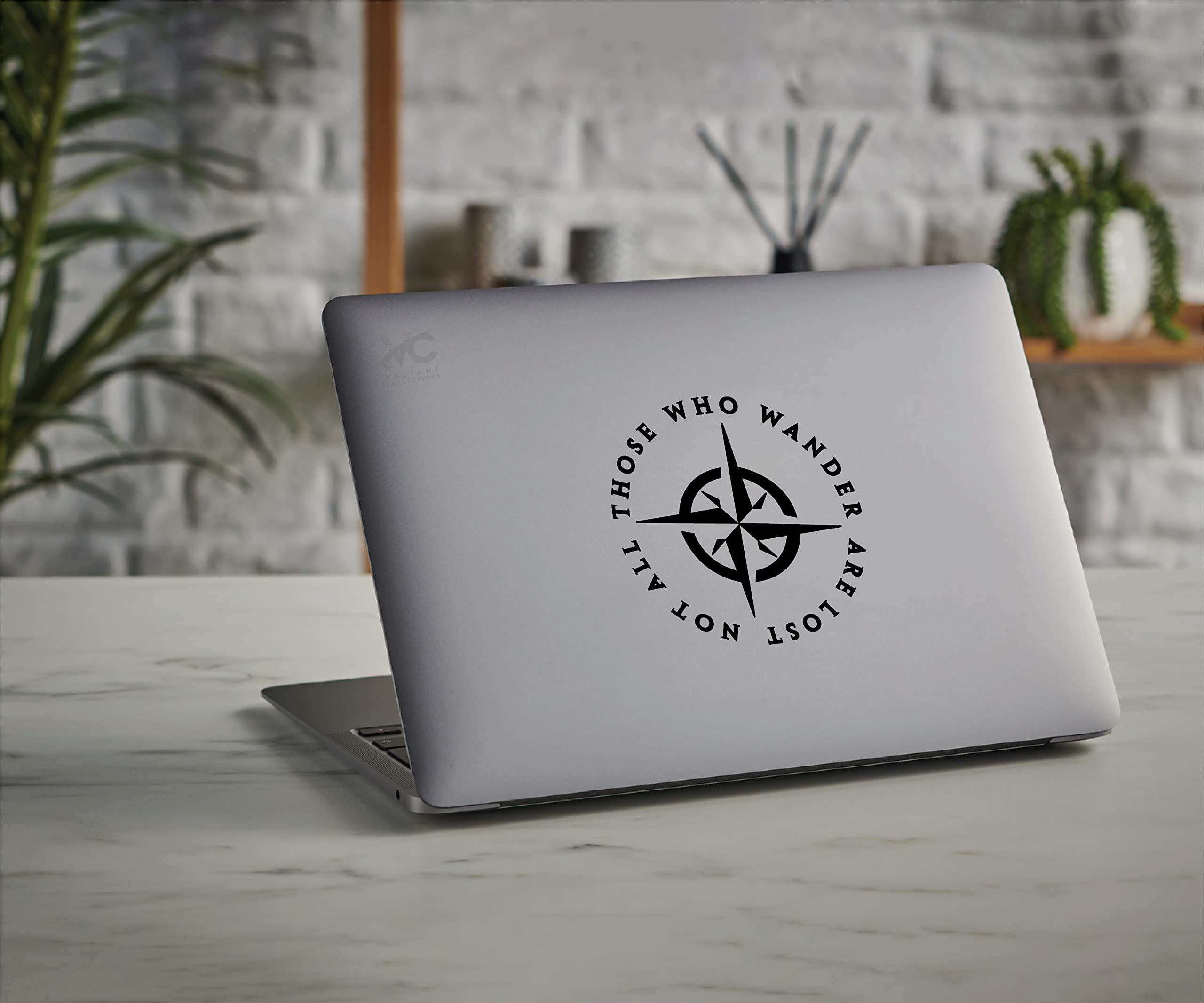 Valiant Collections - Not All Who Wander Are Lost Sticker - Vinyl Sticker For Car, Truck, And Van - Indoor And Outdoor Use For W