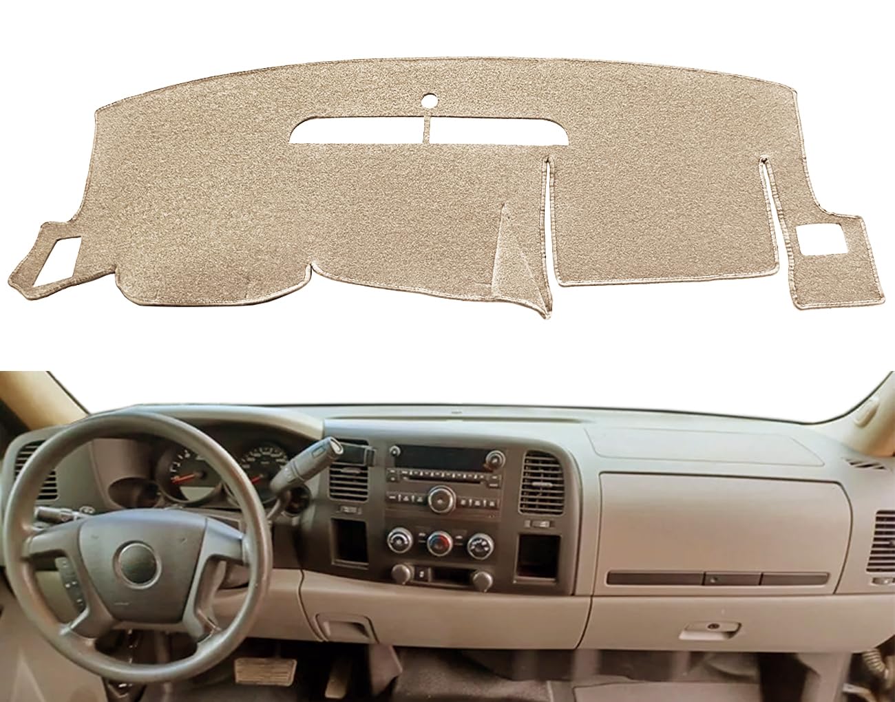 Dash Cover Custom Fit For Chevy Chevrolet Silverado 1500 Lt/Wt 2007-2013 2500 Hd / 3500 Hd 2007-2013, Gmc Sierra 2007-2013 .Dash