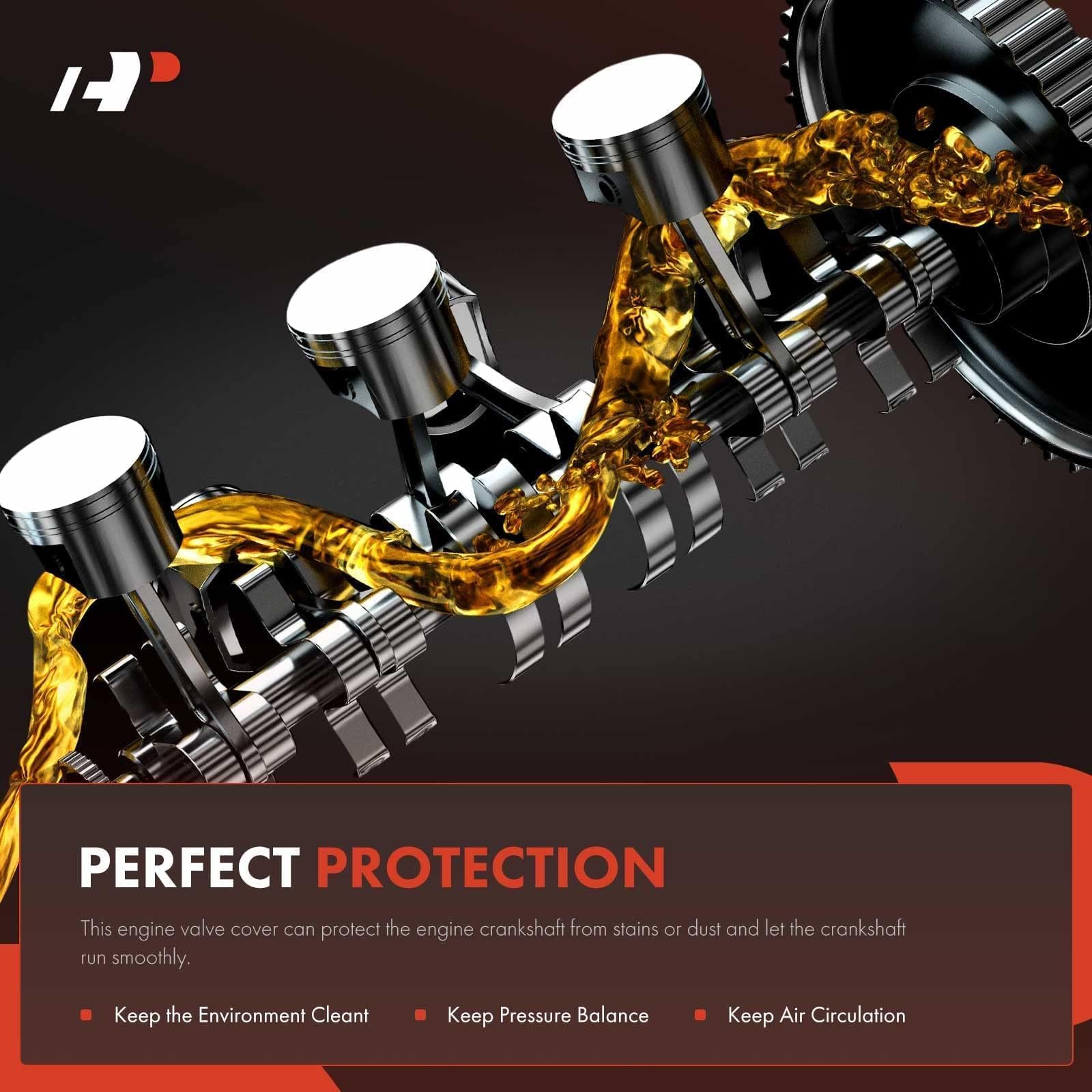 A-Premium Engine Valve Cover Set, with Gasket & Oil Filler Cap & Bolts, Compatible with 2006-2017, Nissan Armada Pathfinder Tita