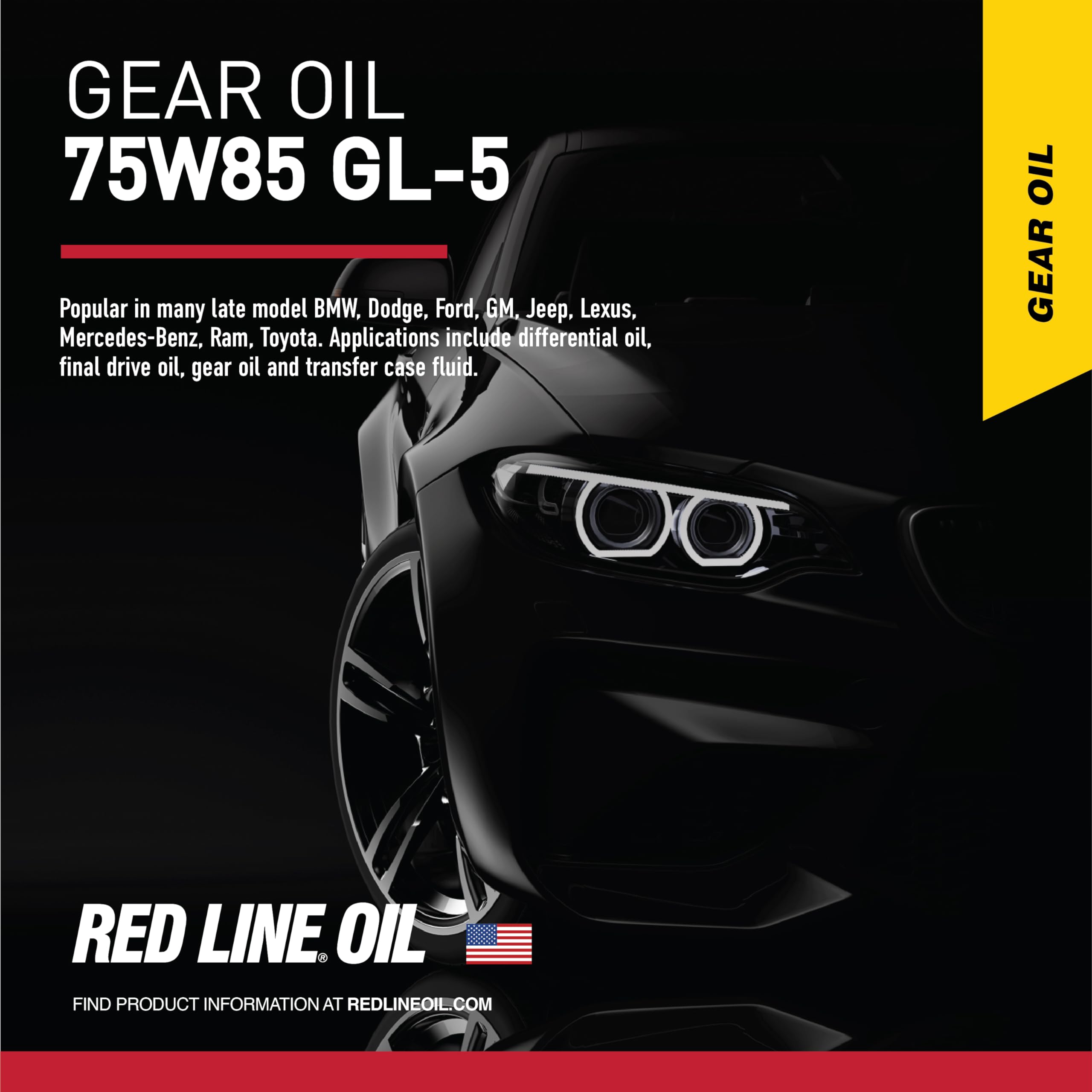 Red Line 50104 75W85 Gl-5 Full Synthetic Gear Oil For Hypoid Limited Slip Differentials - 1 Quart