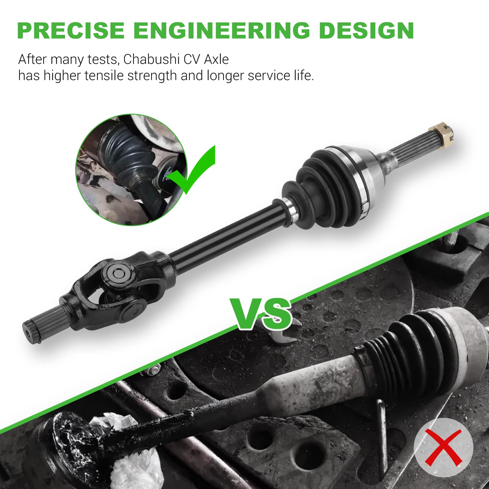 Front Left Right CV Axle for Polaris Sportsman 600 2003-2004, Sportsman 400 500 HO 700 EFI 2004, ATP 330 500 2004 2005, Magnum 3