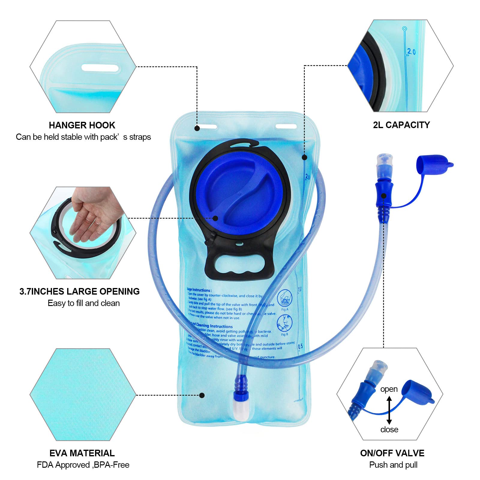 Zavothy Tactical Hydration Backpack With 2L Water Bladder For Outdoor Activities Like Hiking, Cycling, Running, Climbing, Hunting, And Biking - Camo Design