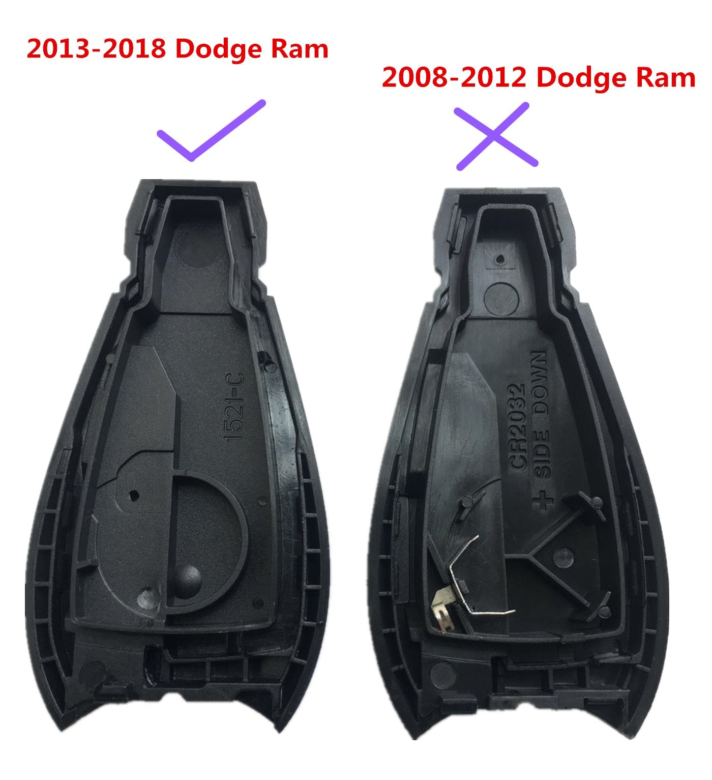 Key Fob Replacement for RAM 1500: Key Fob Case No Chip No Battery Fit for Dodge Ram Truck 1500 2500 3500 2013 2014 2015 2016 201