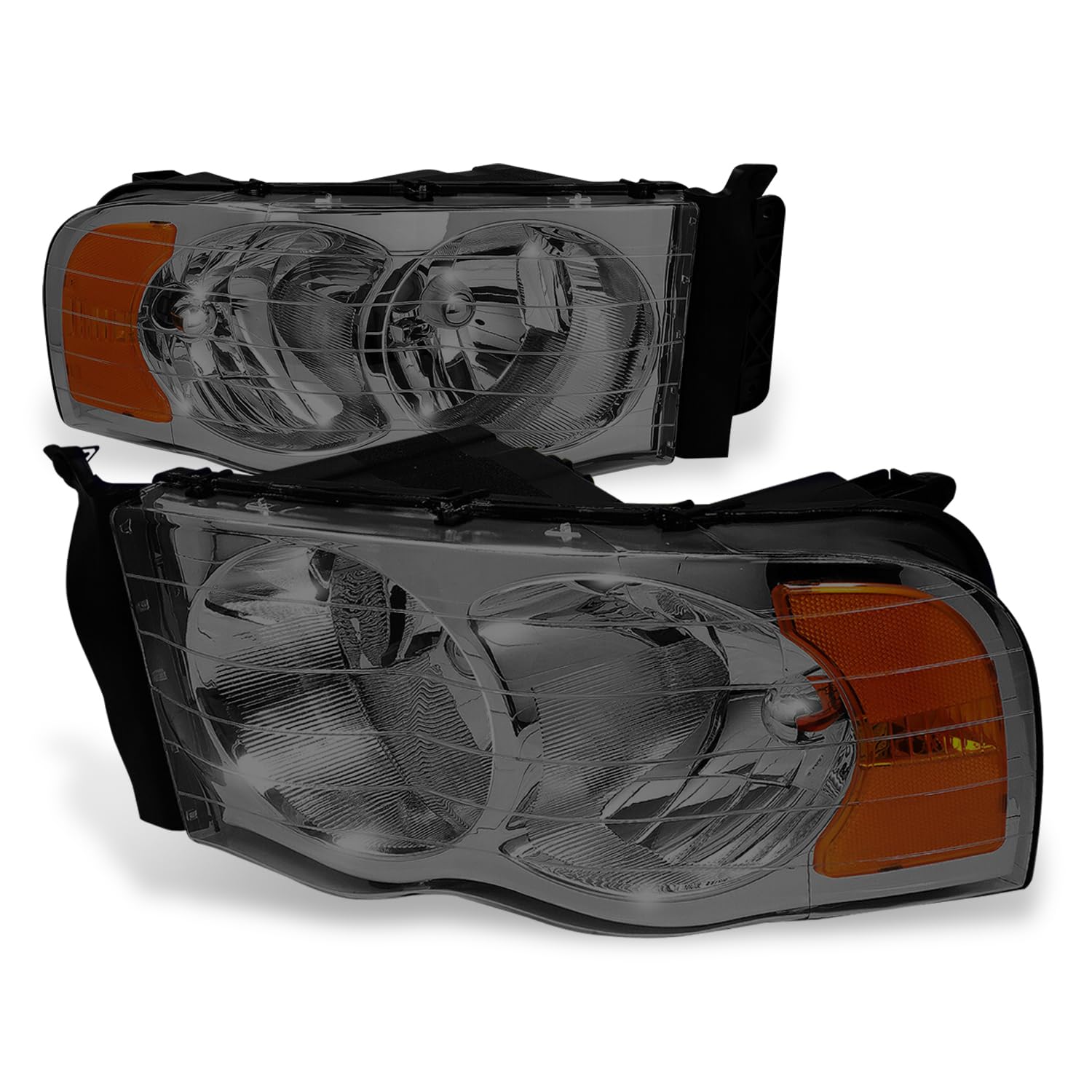 Auto Dynasty [Halogen Model] Factory Style Headlight Lamps Assembly Compatible With Dodge Ram 1500 2500 3500 Pickup Truck 02-05,