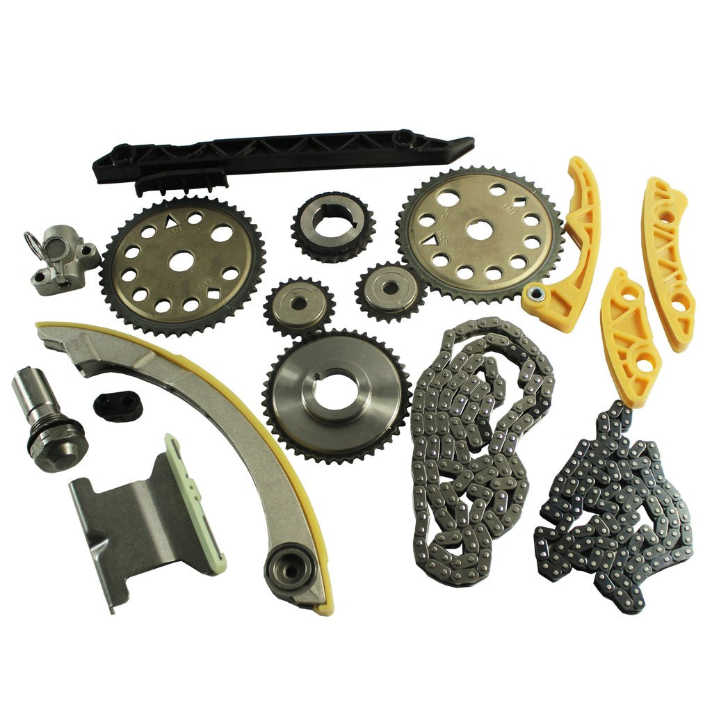 Engine Timing Chain Kit W/Balance Shaft Set Tensioner Rail Guide Crank Replacement For Buick Lacrosse Regal Verano G5 G6 Solstice Aura Ion Vue 2.0L 2.2L 2.4L Replace 94201S 12680750 Timing Chain Kit