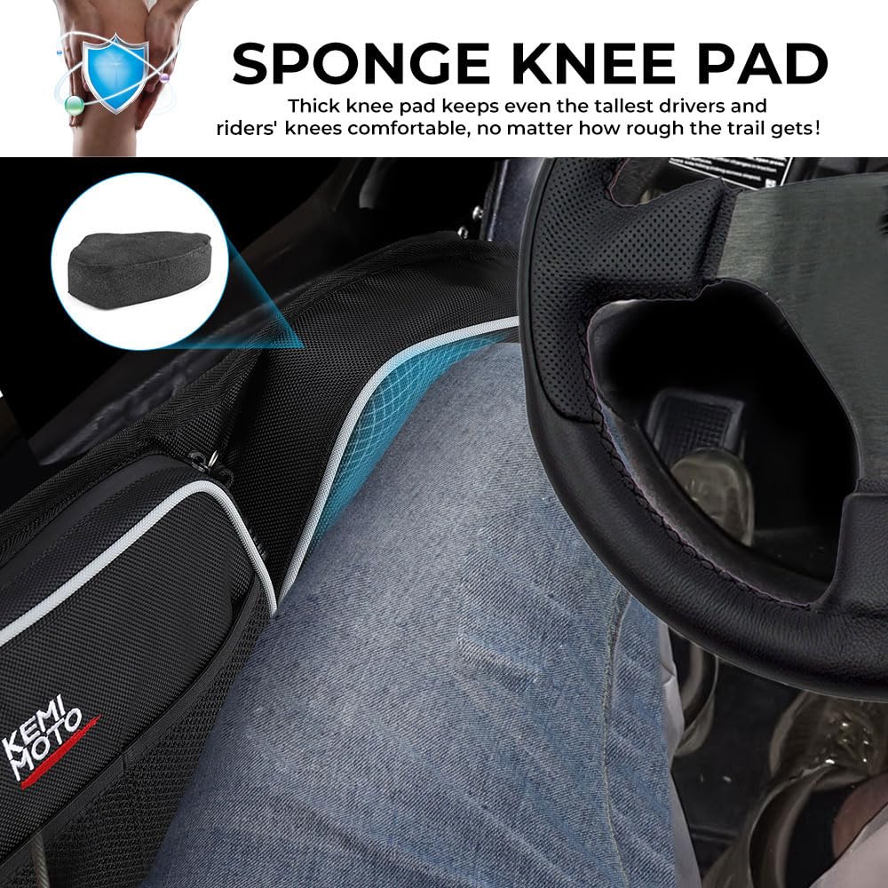 Kemimoto Side Door Bags Compatible With Rzr, Utv Front Door With Knee Pad, Driver And Passenger Side Storage Bag Set Compatible