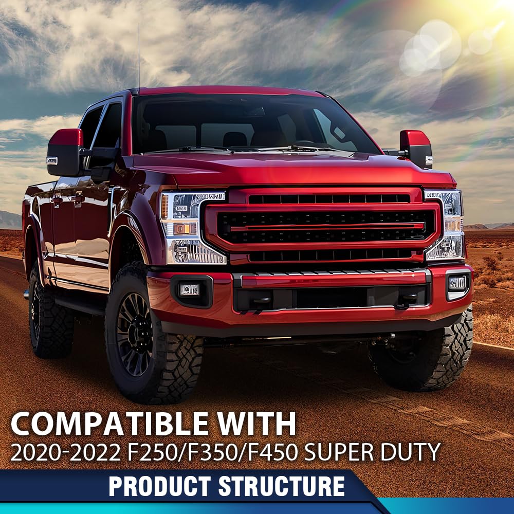 PIT66 Front Lower Deflector Valance Panel Compatible with 2020-2022 Ford F250 F350 F450 F550 Super Duty (Tremor Package Only) LC