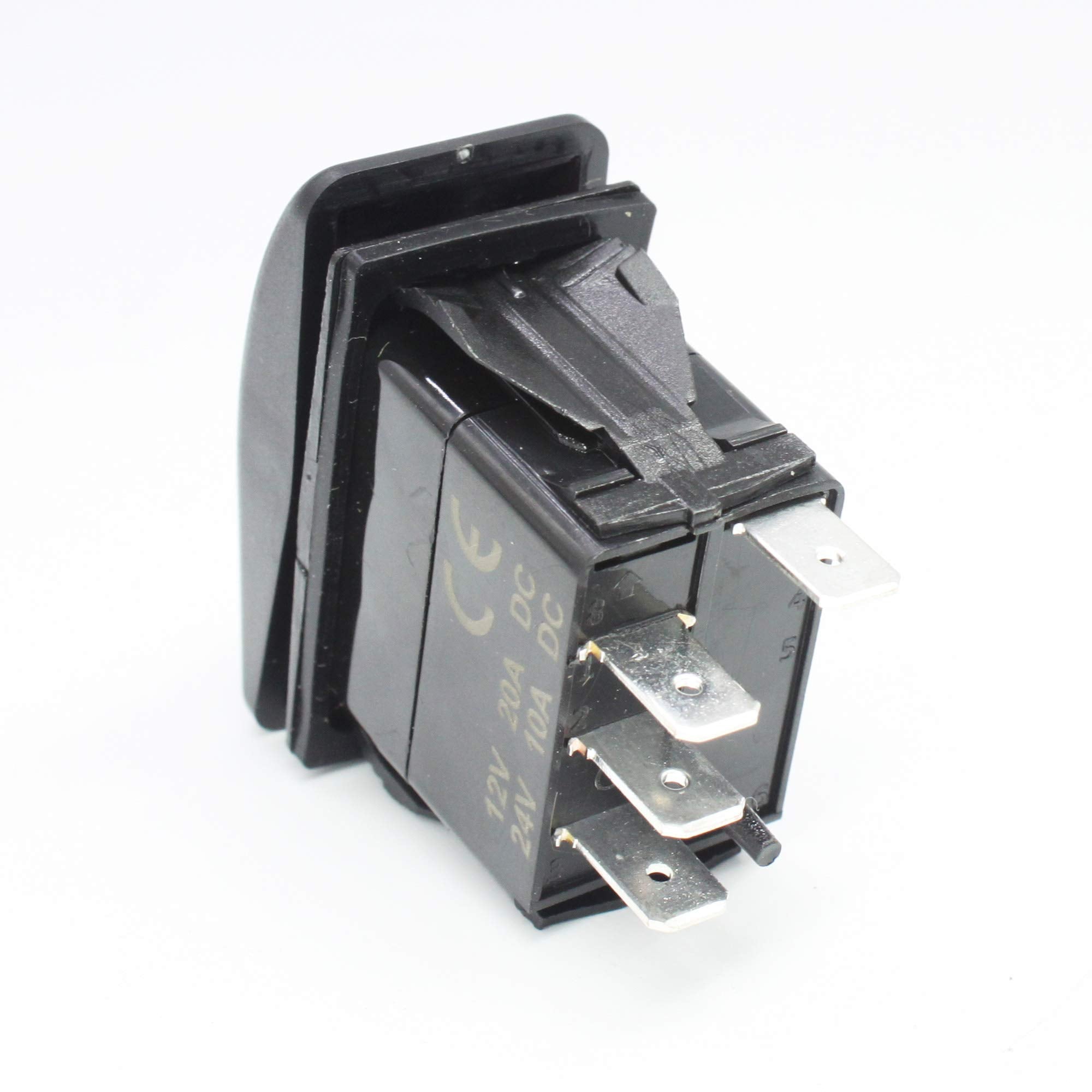 X-Haibei Marine Rocker Switch Waterproof 12V/24V On-Off-On 4 Pin Green Led Lighted For Boat Car Truck Trailer Caravan Rv Suv Atv