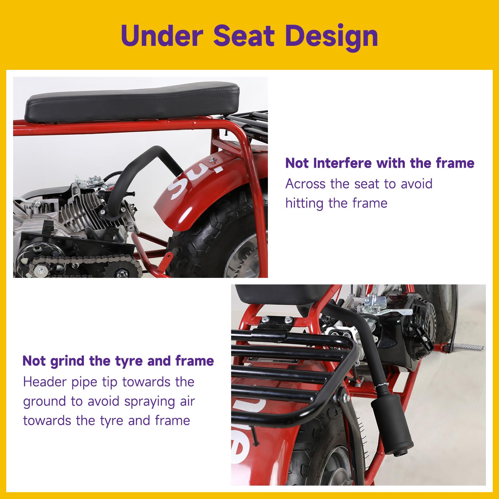 Hiaors Racing Exhaust Pipe Muffler Main Jet Kit For Predator 212Cc 196Cc 224Cc 6.5Hp Coleman Ct200U Bt200X Ct200U-Ex Mini Bike K