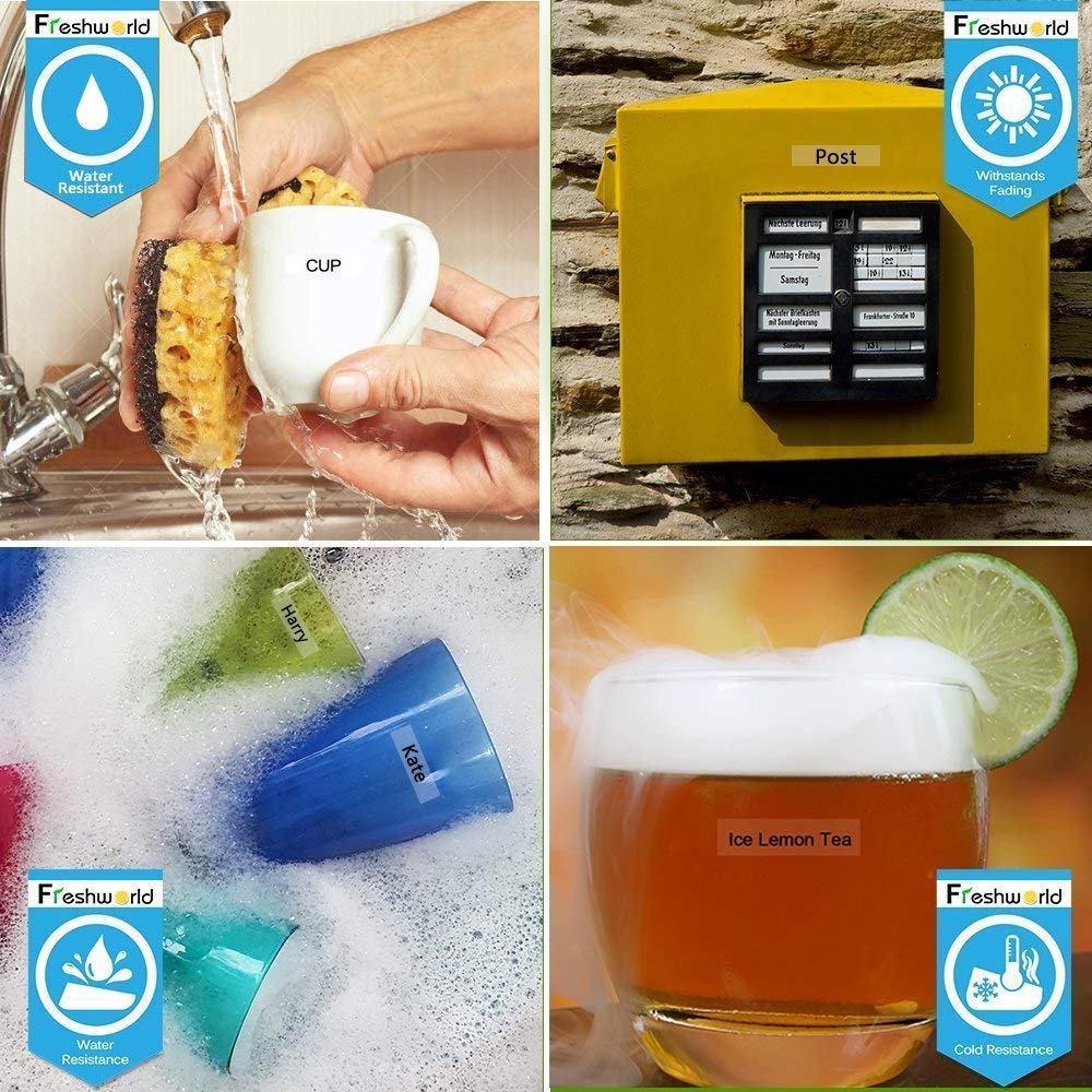 5-Pack Replace Dymo 45010 S0720500 Black On Clear Label Compatible Dymo D1 Label Tape Dymo Label Maker Refill,1/2 Inch X 23 Ft,