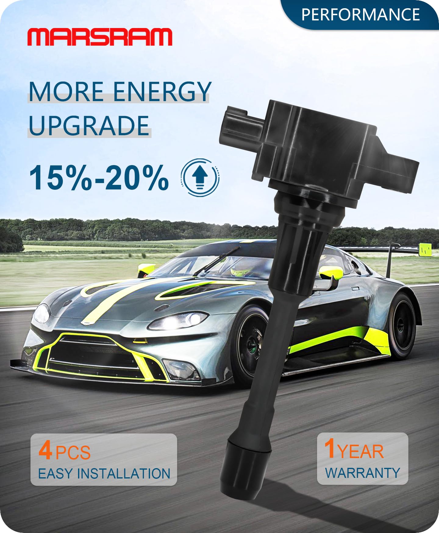 Marsram Ignition Coil Pack Uf549 And Spark Plug 9029 Fits For 2007-2013 Nissan Altima Versa Sentra Rogue Cub Nv200, 2014-2017 In