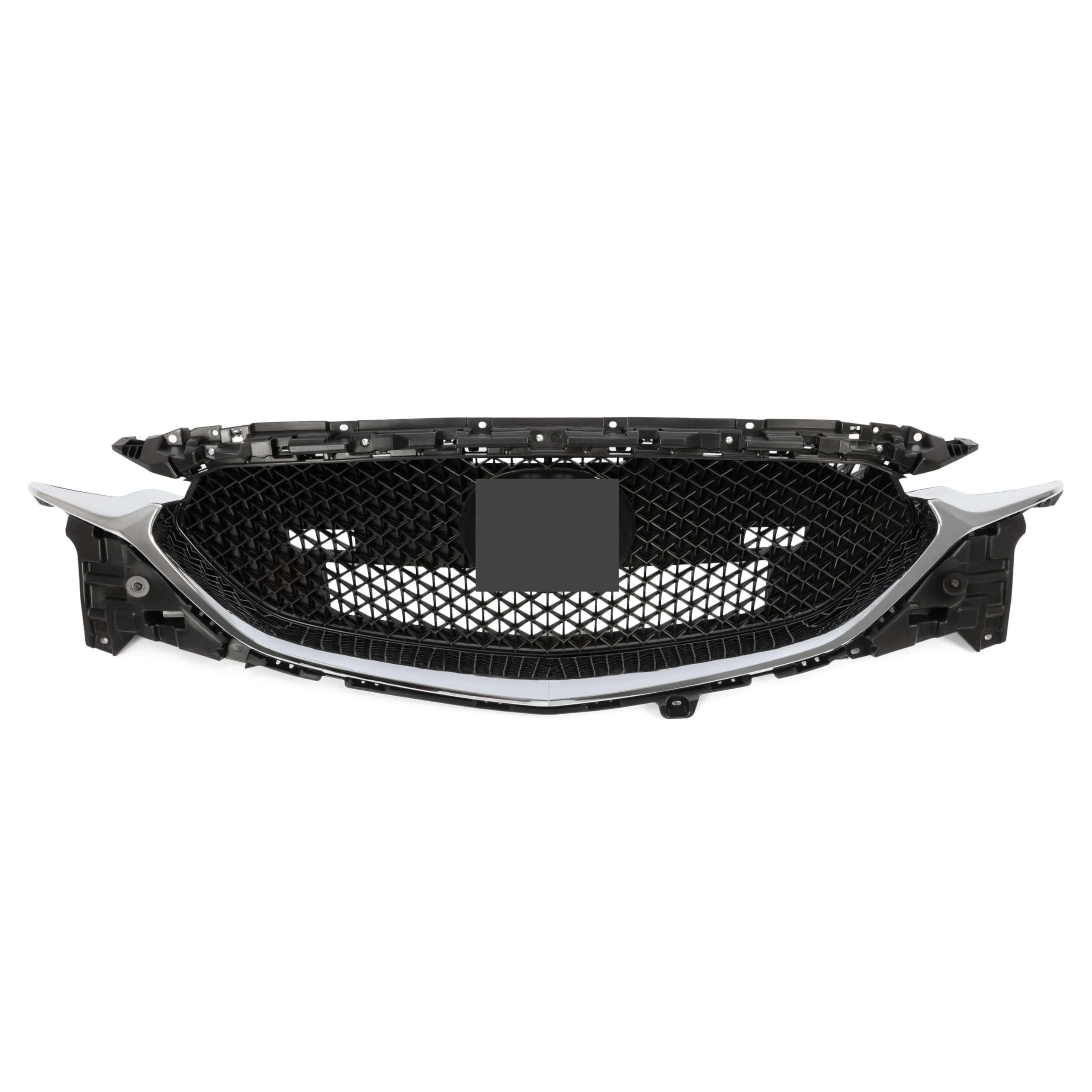 KUAFU Front Bumper Grille Grill Compatible with 2017-2021 Mazda CX-5 CX5 Replacement for KB8D-50-710J KB8D50710J With Chrome Mol