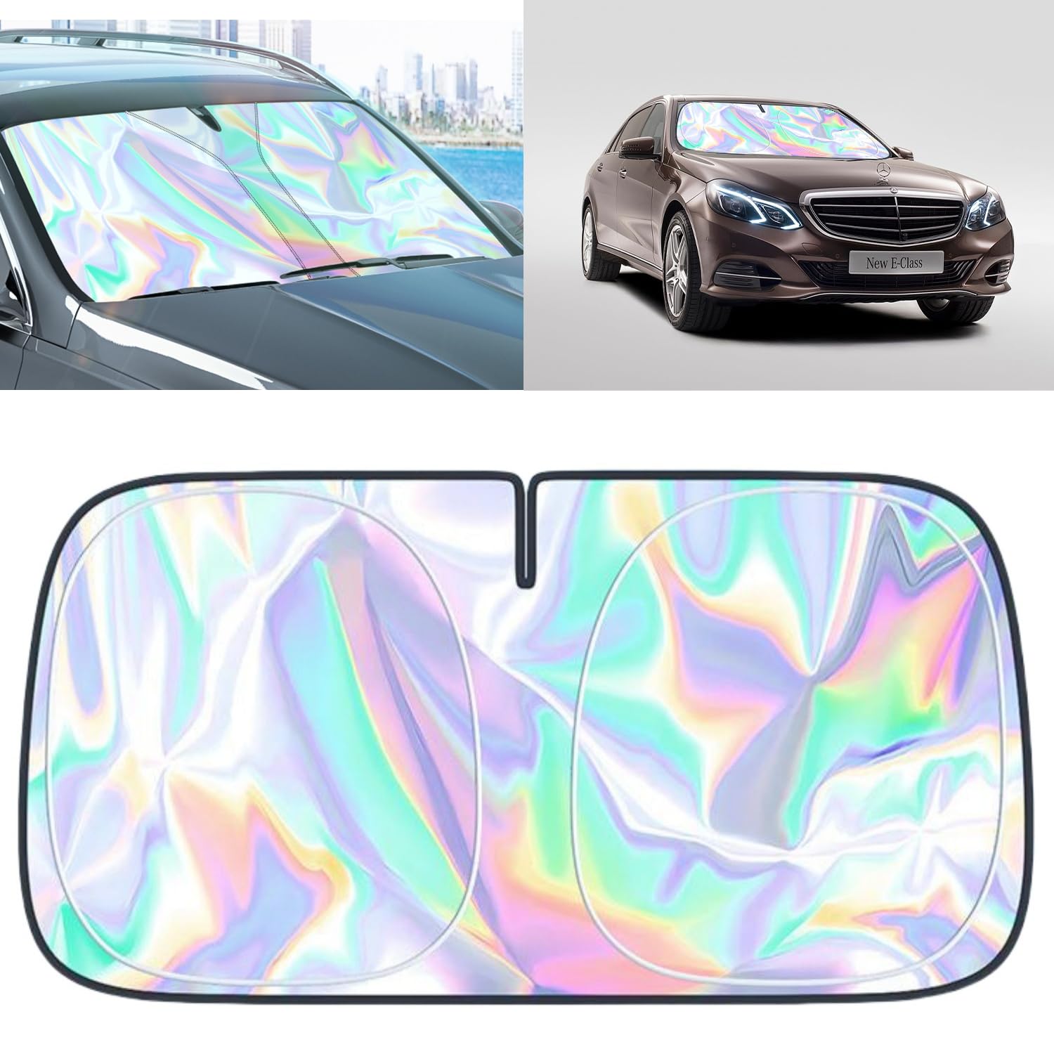 for Mercedes Benz C C300 A B E E350 GLA GLB250 CLA CLK Class Windshield Sun Shade - Foldable Windshield Cover Sun Shade Accessor