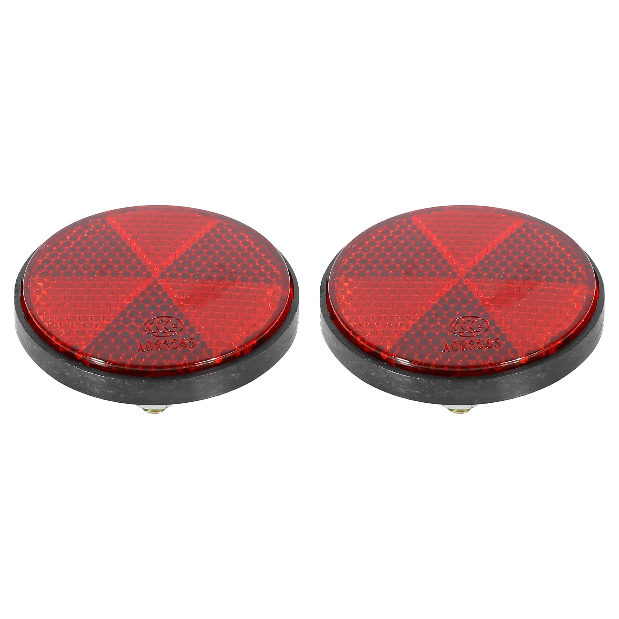 F Fierce Cycle Pair M6X1.0 Red Plastic Universal Screw Mount Reflective Warning Reflector For Motorcycle Bike