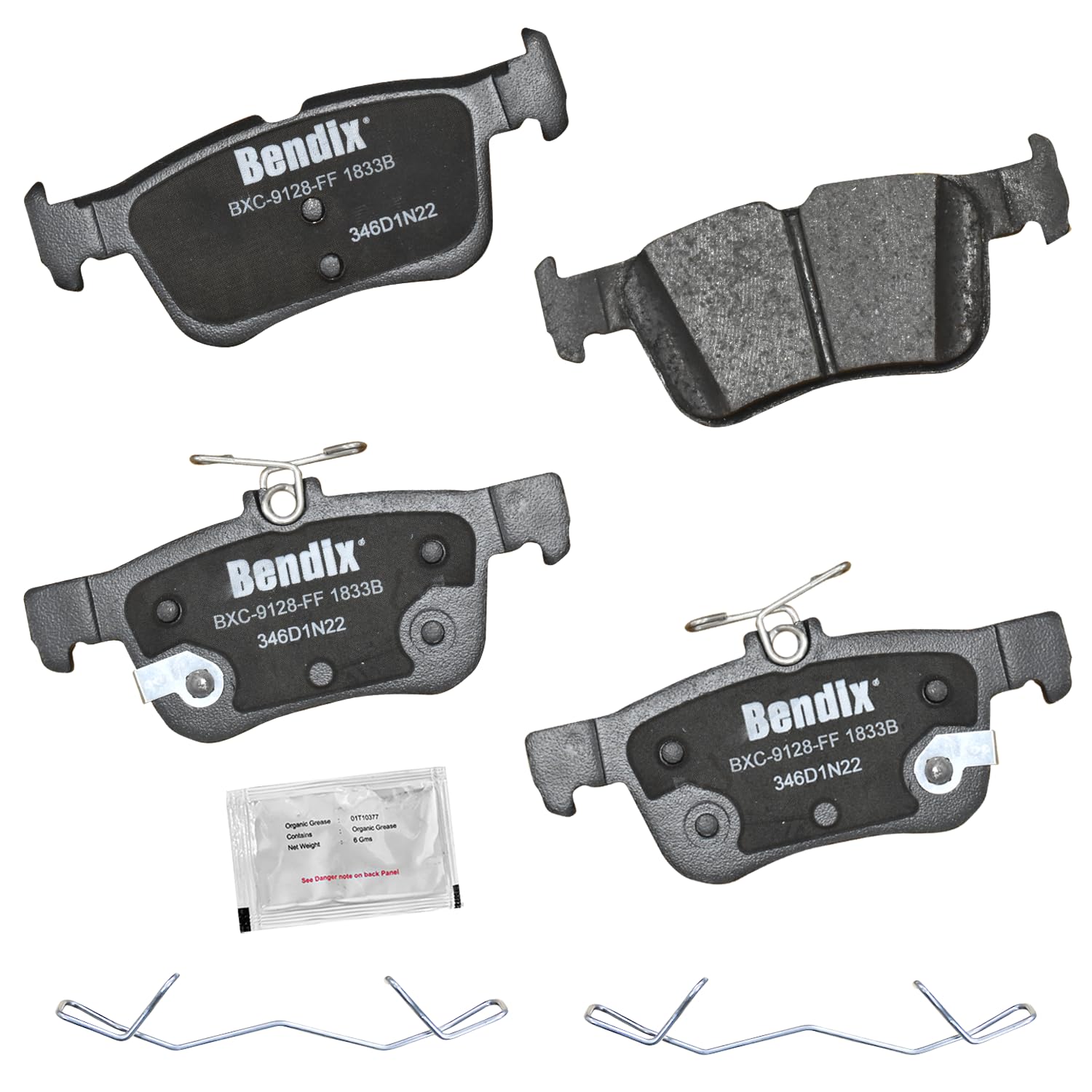 Bendix Priority1 Cfc1833B Ceramic Rear Brake Pads For Select Models Ford Bronco Sport,Edge,Escape,Fusion,Maverick,Police Respond