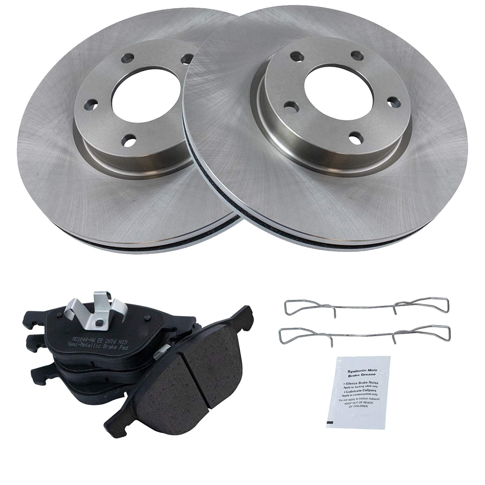 Trq Front Brake Pad & Rotor Kit Semi-Metallic Compatible With 2004-2013 Mazda 3 2006-2015 5