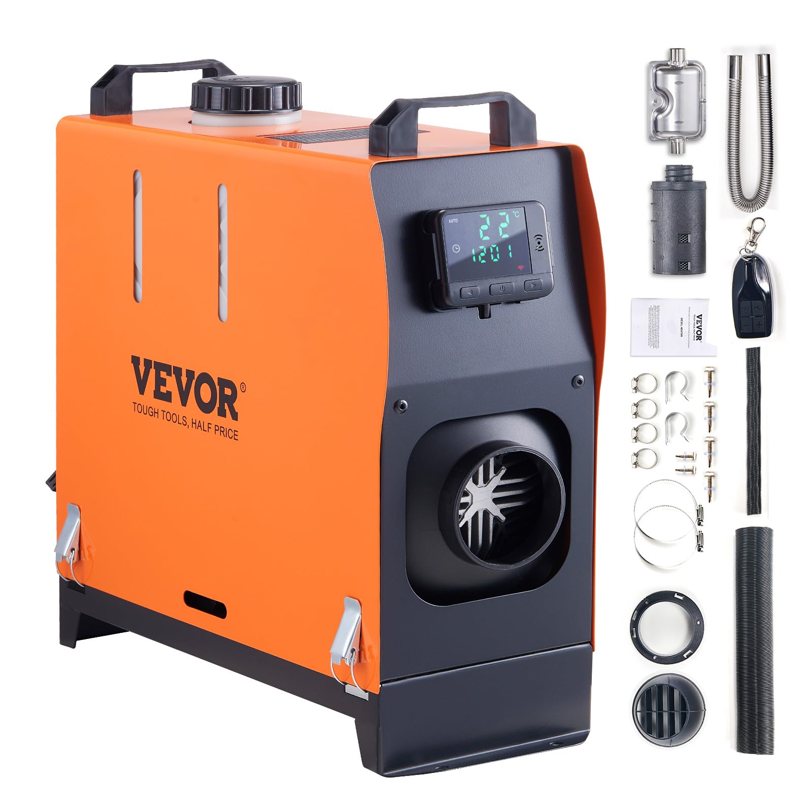 Vevor 8Kw Diesel Heater All In One, Diesel Air Heater With Bluetooth App Control, Portable Parking Heater Automatic Altitude Adj