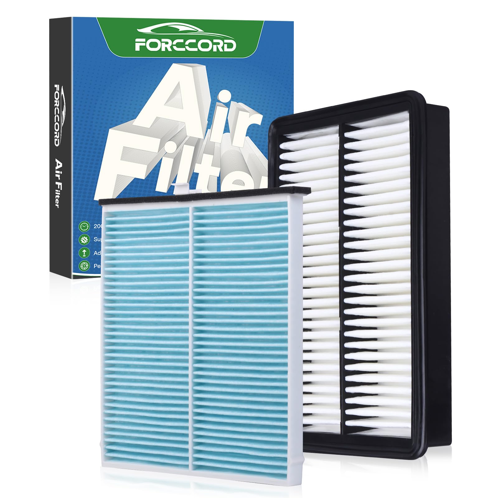 Forccord Cabin & Engine Air Filter Fit for Mazda 3 2014-2018 2.0L / Mazda 3 2014-2018 2.5L Activated Carbon Cabin Filter Replace