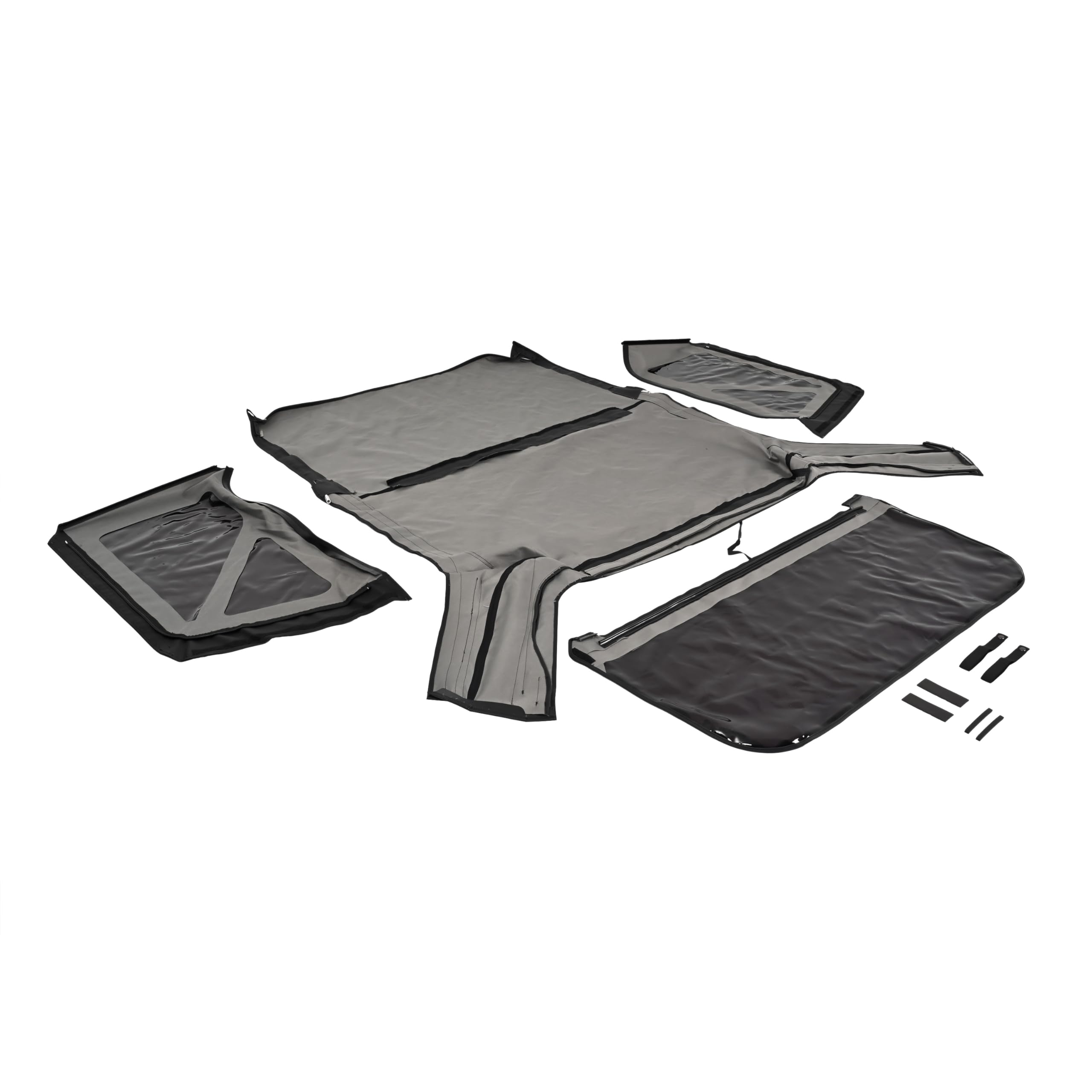 HECASA Soft Top Replacement Compatible with 2007-2018 Jeep Wrangler 2 Door Models w/Removable Side Back Window Black