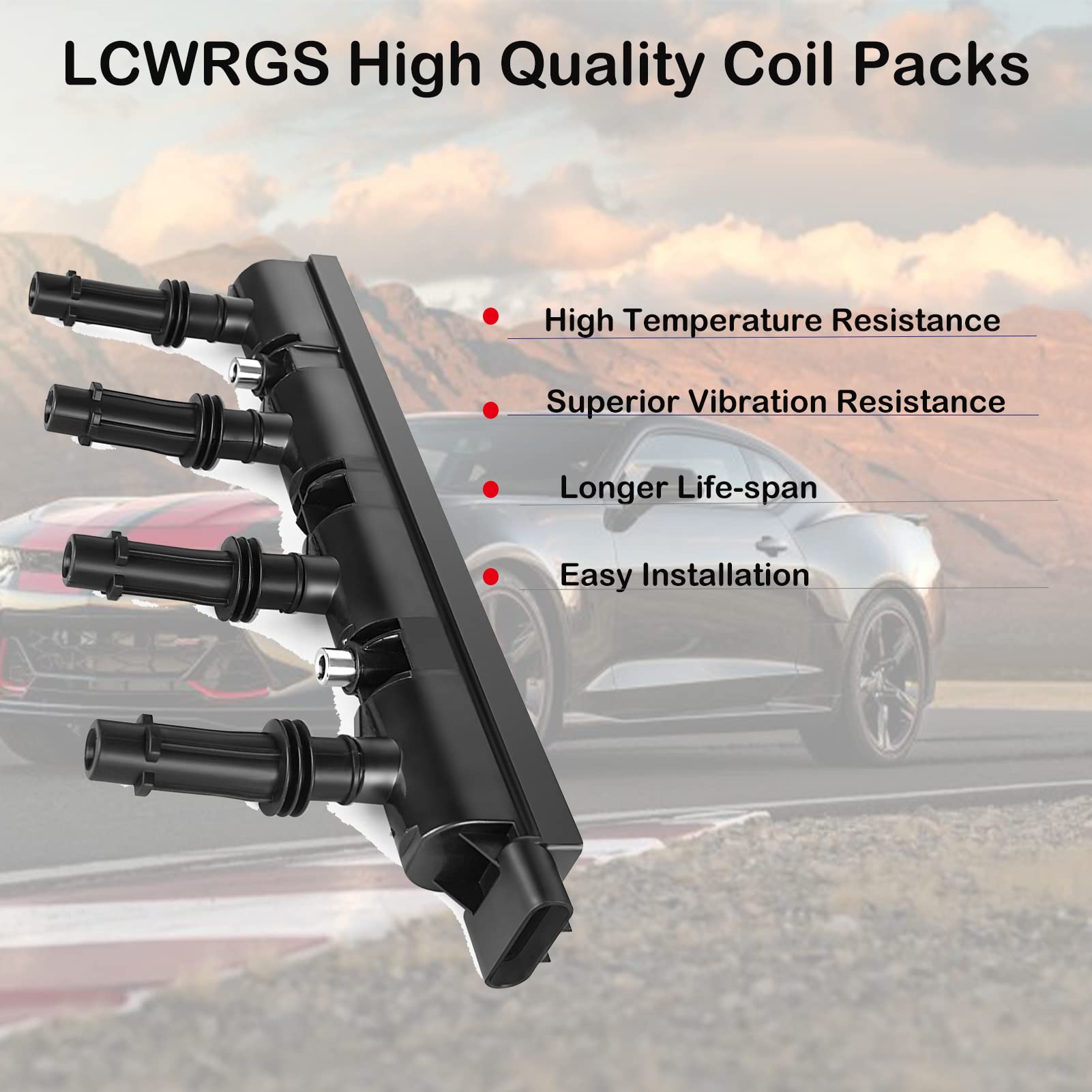 Ignition Coil Pack Fits For L4 1.4L Chevy Cruze Sonic Trax Volt Buick Encore Cadillac Elr 2011 2012 2013 2014 2015 2016 2017 2018 Coil Replaces# D521C Uf669 55577898
