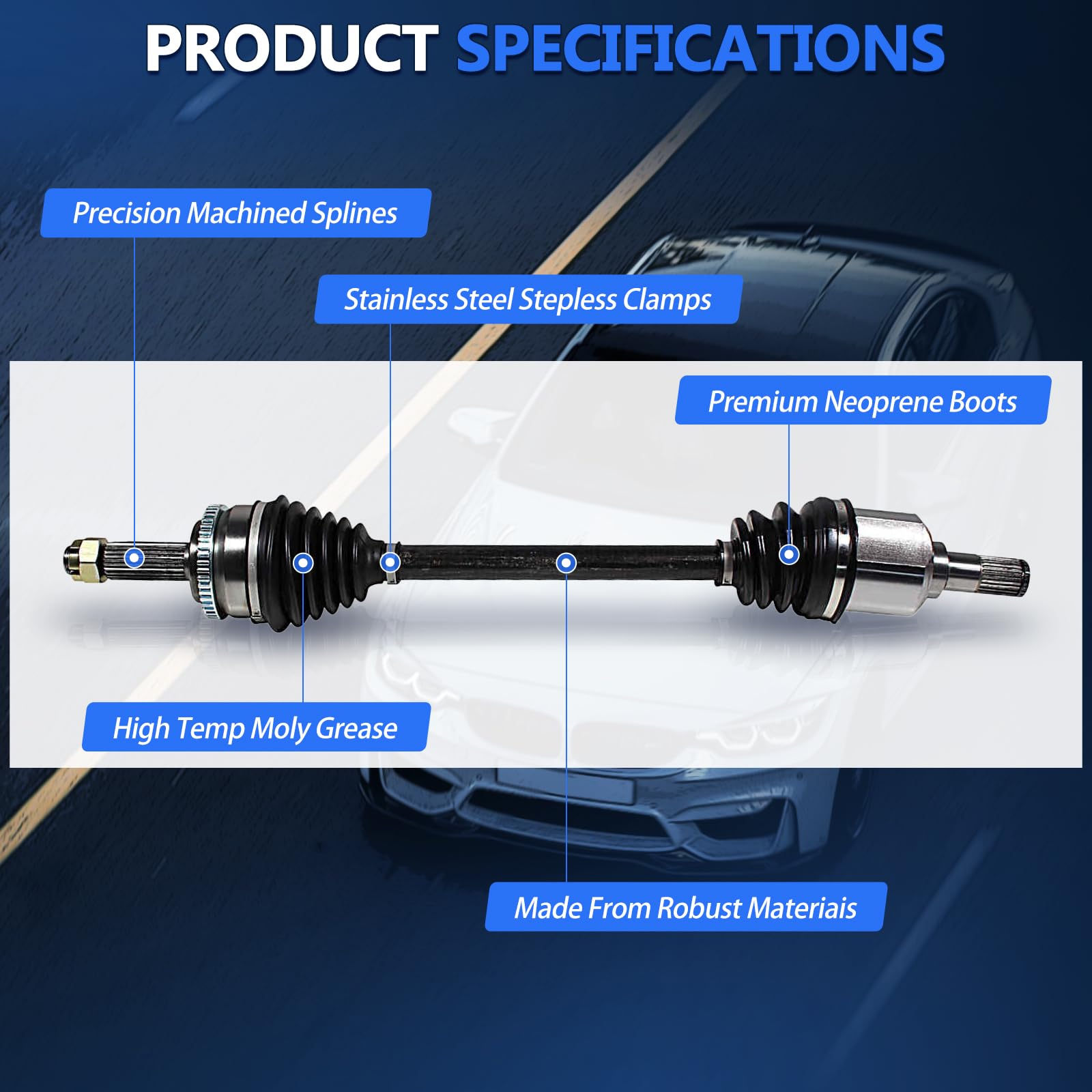 MAXFAVOR CV Axle Shaft Assembly Front Left Right Side Pair Compatible With Acura TL Honda Accord Base EX LX 3.0L 3.2L Automatic