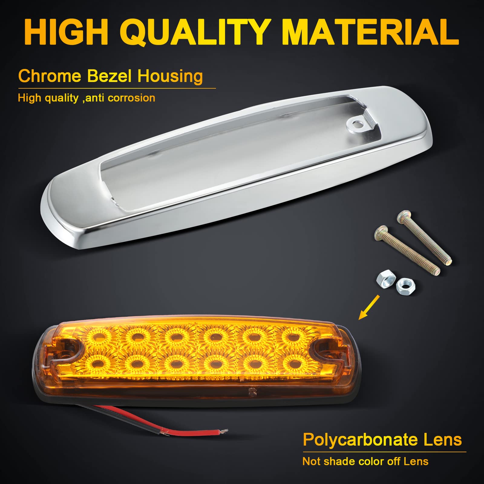 30 Pieces Led Side Marker Indicator Lights Lamp Front Rear Tail Lamp Amber And Red Led Side Marker Lights Heavy Truck Lighting 1