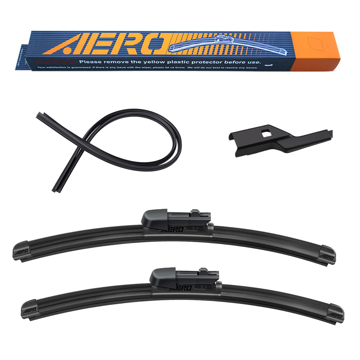Aero Avenger 24''+19'' Premium All-Season Windshield Wiper Blades With Extra Refills Oem Replacement For Infiniti Q30 2017 (Set 