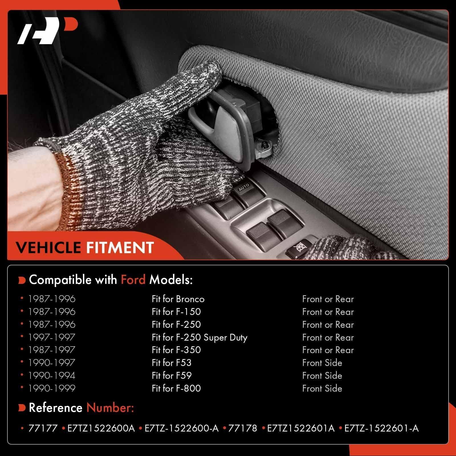 A-Premium - Interior Door Handles All Metal Pair Front Rear Driver & Passenger Side - Compatible with 1987-1997 Ford F150 F250 F