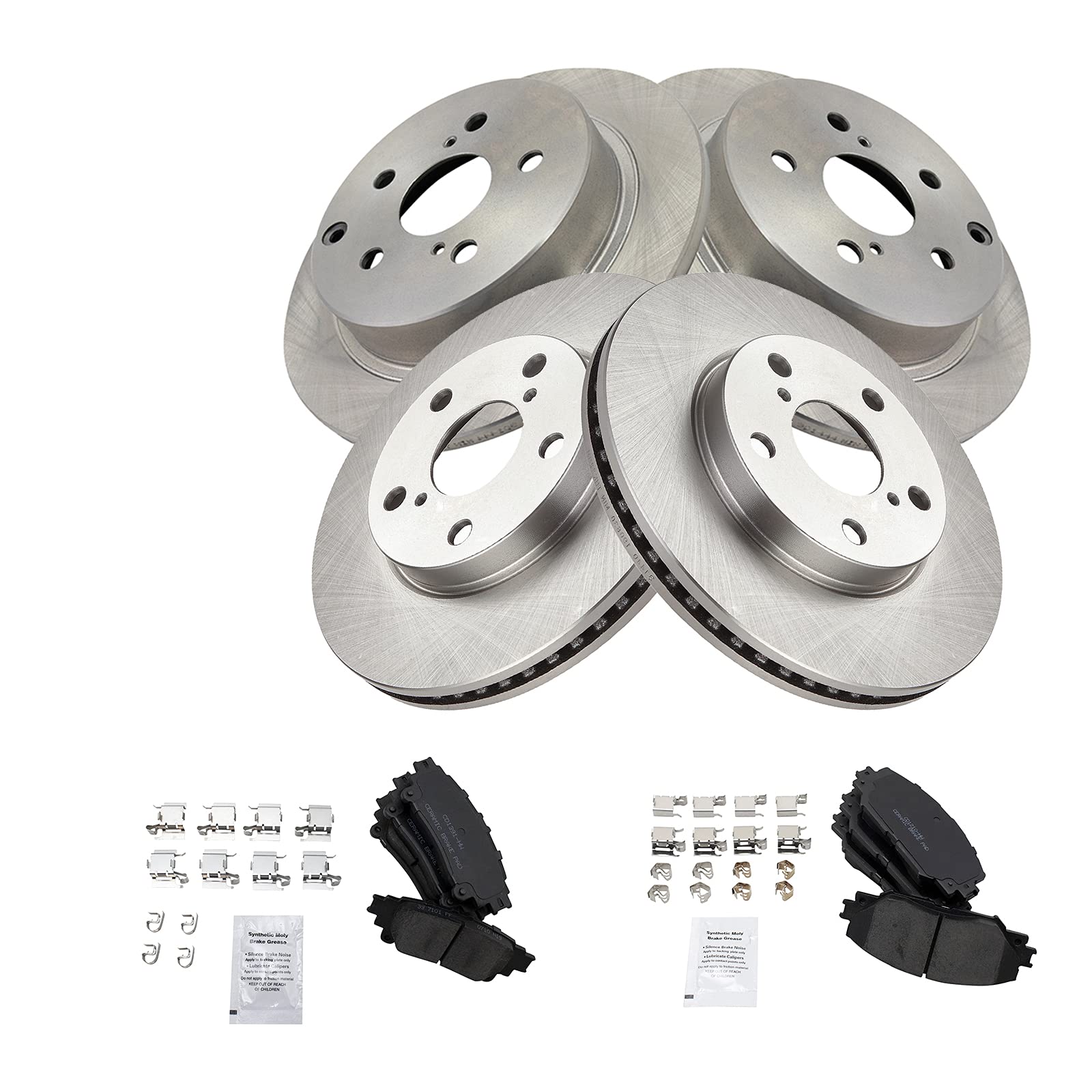 Trq Front & Rear Ceramic Pads Rotors Drums & Brake Shoe Kit Set For Prius V