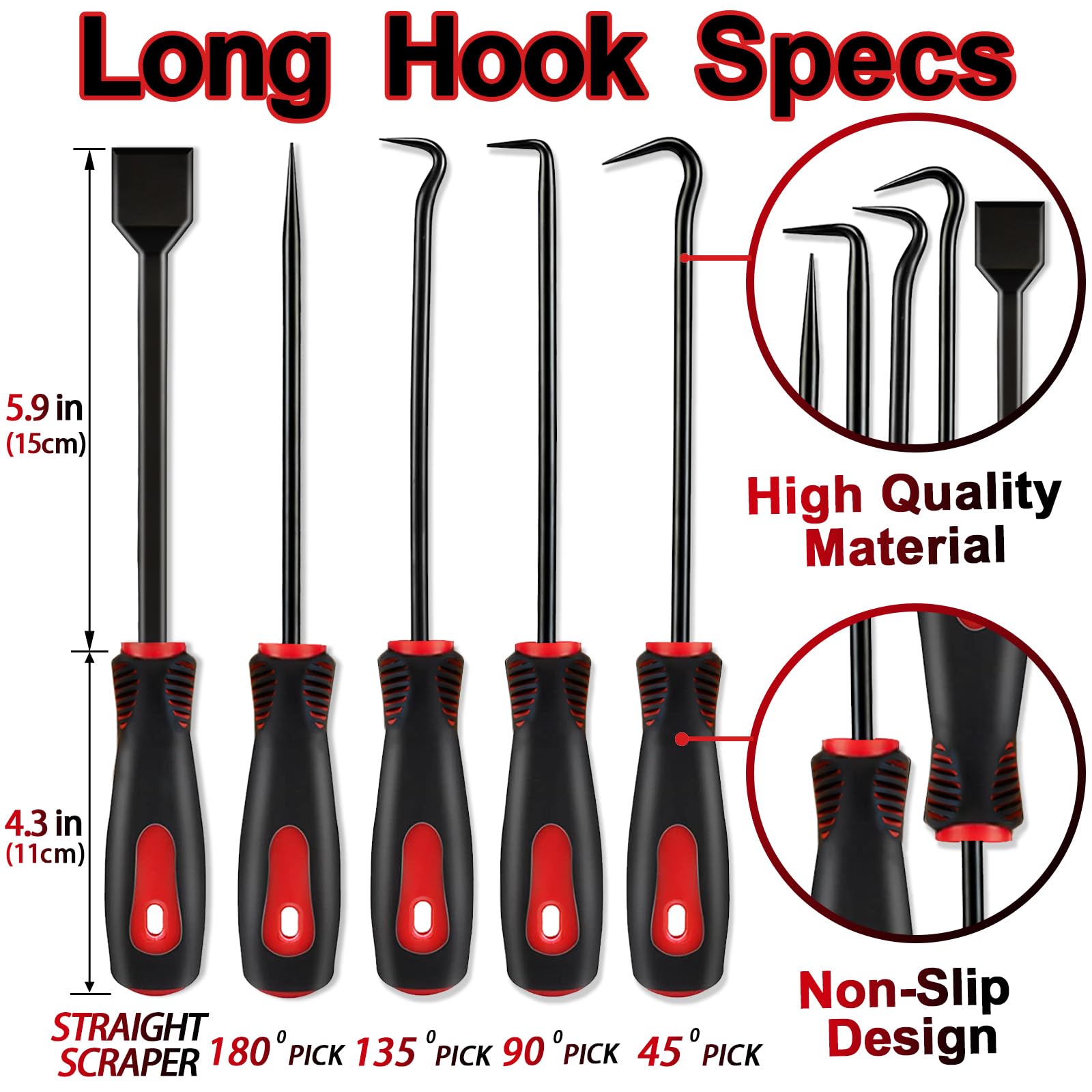 Keze 11Pcs Carbon Steel Precision Pick & Hook Set With Scraper And Magnetic Telescoping Tool Kit For Remove Automotive Electroni