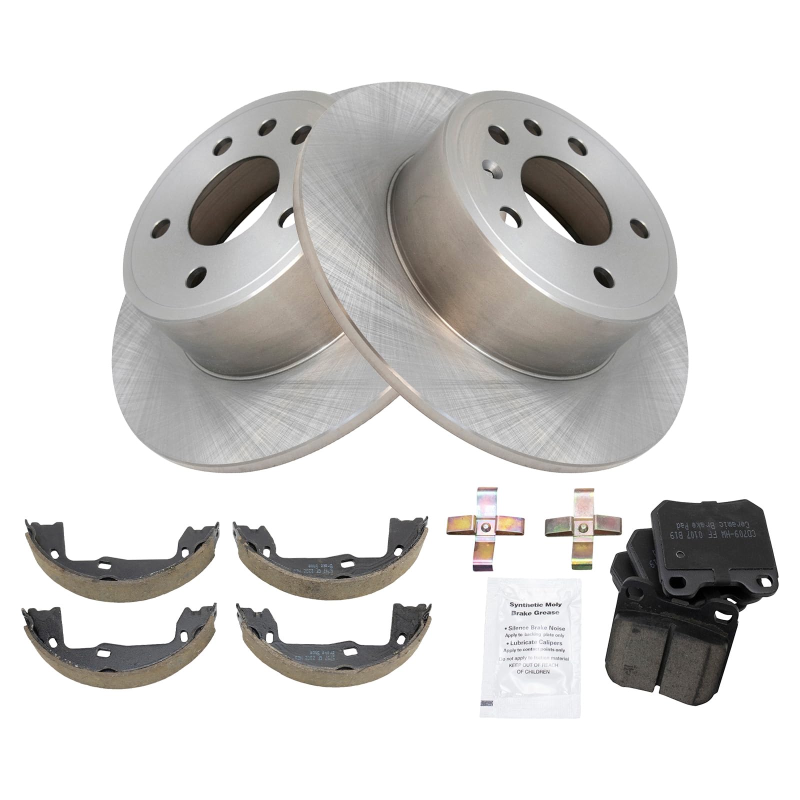 Trq Rear Brake Pad & Rotor Kit Compatible With 1999-2002 Saab 2000-2005 Saturn
