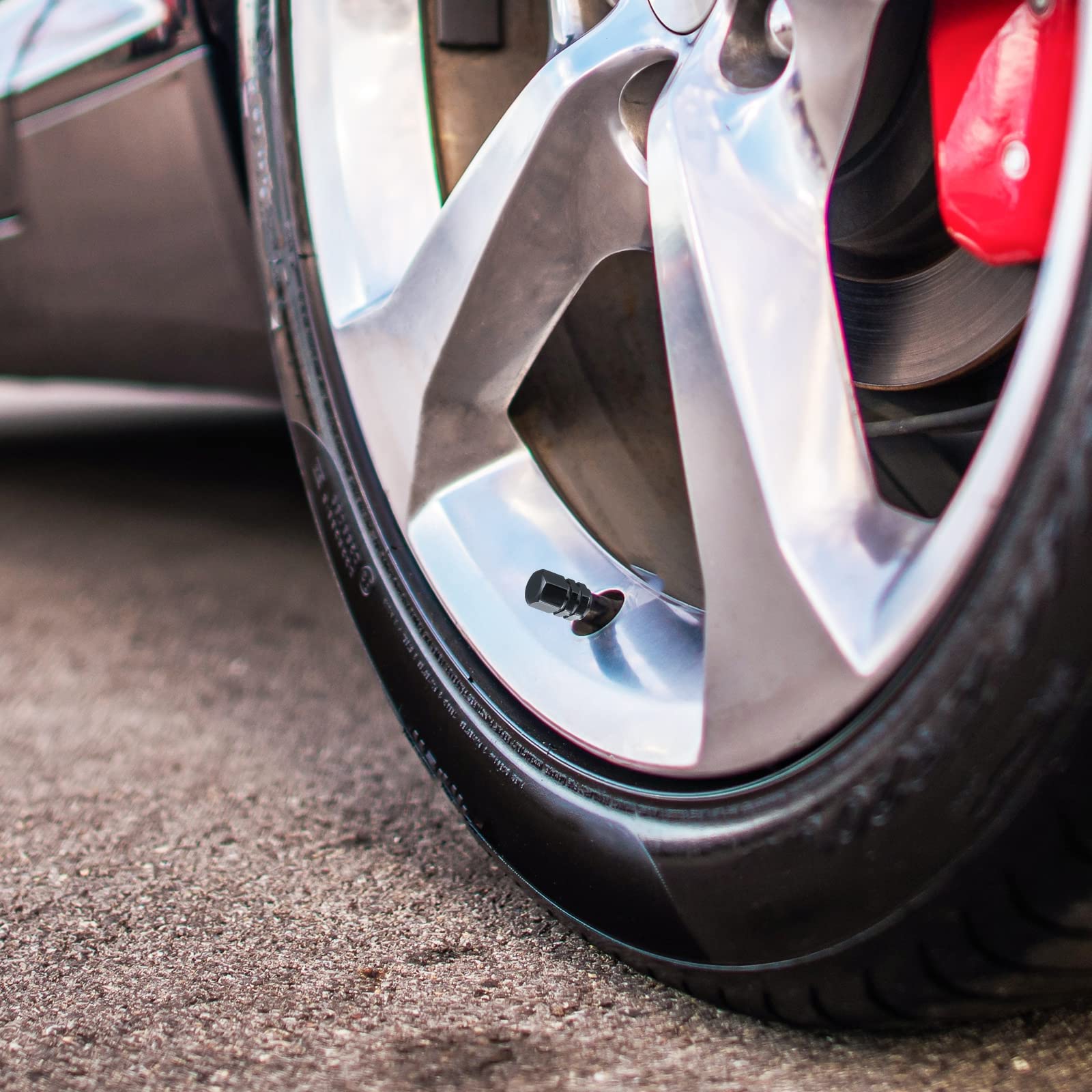 50 Pcs Tire Valve Stem Caps Black Hexagon Tire Valve Caps For Car Tires Universal Heavy-Duty Stem Covers For Car Leak Proof Aluminum Alloy Stem Cover For Suv Truck Bike Bicycle Motorcycles Wheel