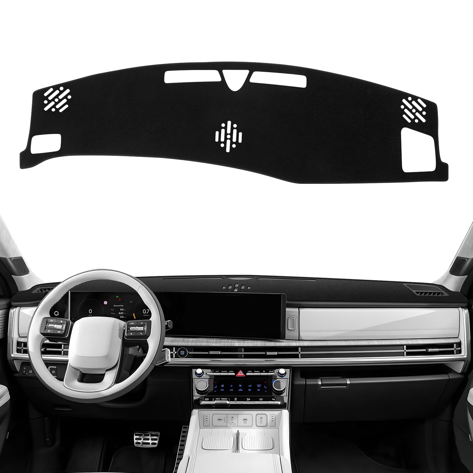 Cartist Dash Cover Compatible with 2024 2025 Hyundai Santa Fe Accessories Dashboard Cover Mat Non-Slip Carpet Sunshield Glare UV