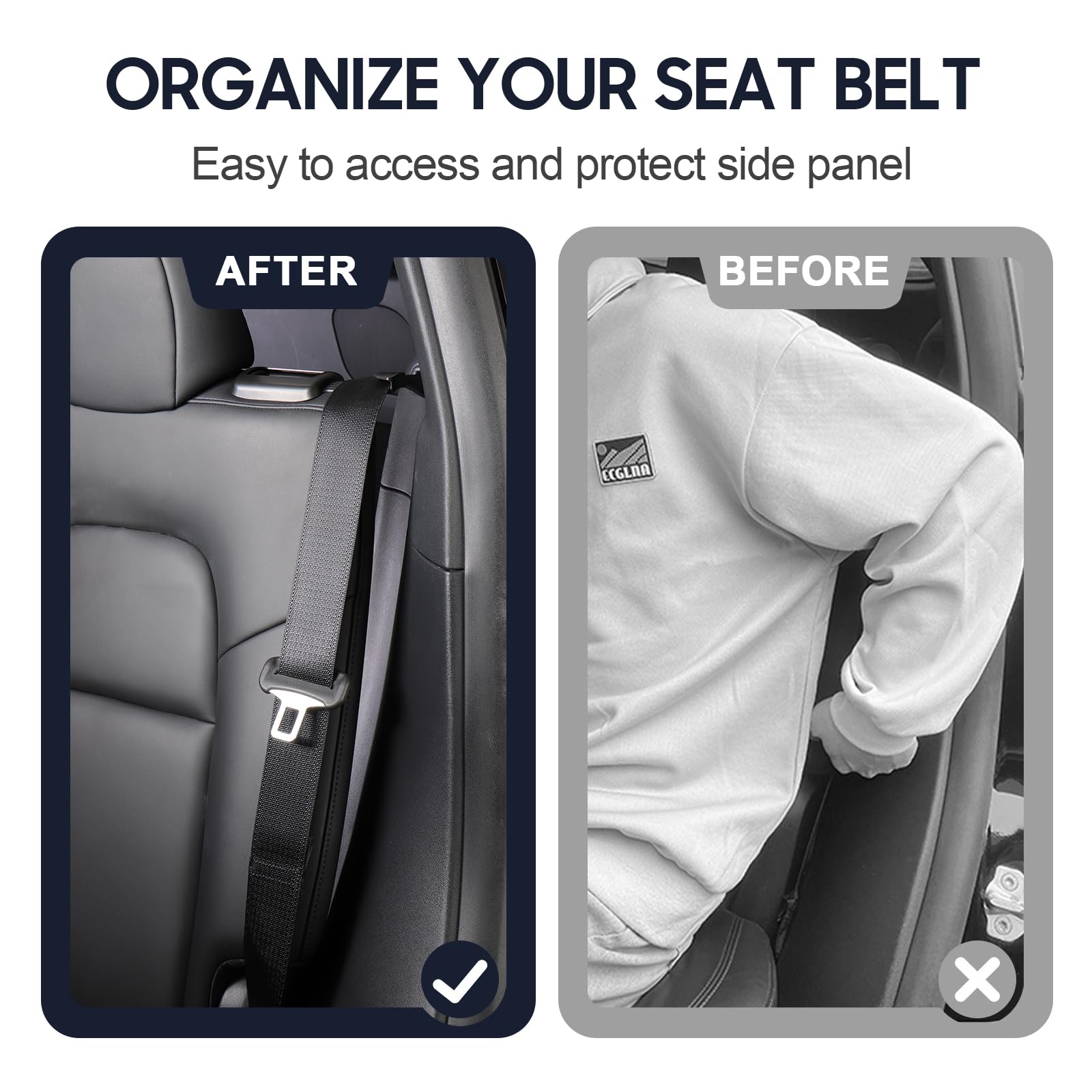 Rislobx 2 Pack Seat Belt Guide Holder for Tesla Model Y, ABS Backseat Seat Belt Organizer, Automotive Interior Accessories Compa