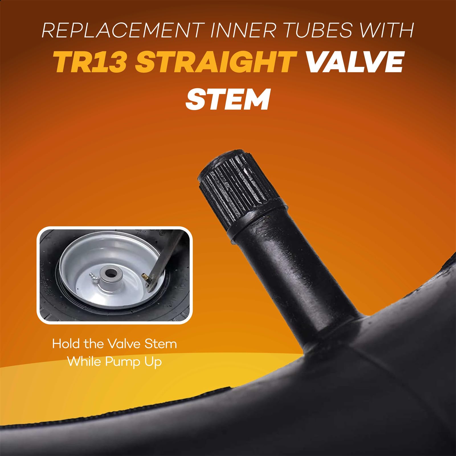 (2-Pack) Ar-Pro Exact Replacement Inner Tubes With Tr13 Straight Valve Stem, 13 X 5.00-6', Universal Fit For Razor Dirt Quad Lawn Mowers, Atvs, And More