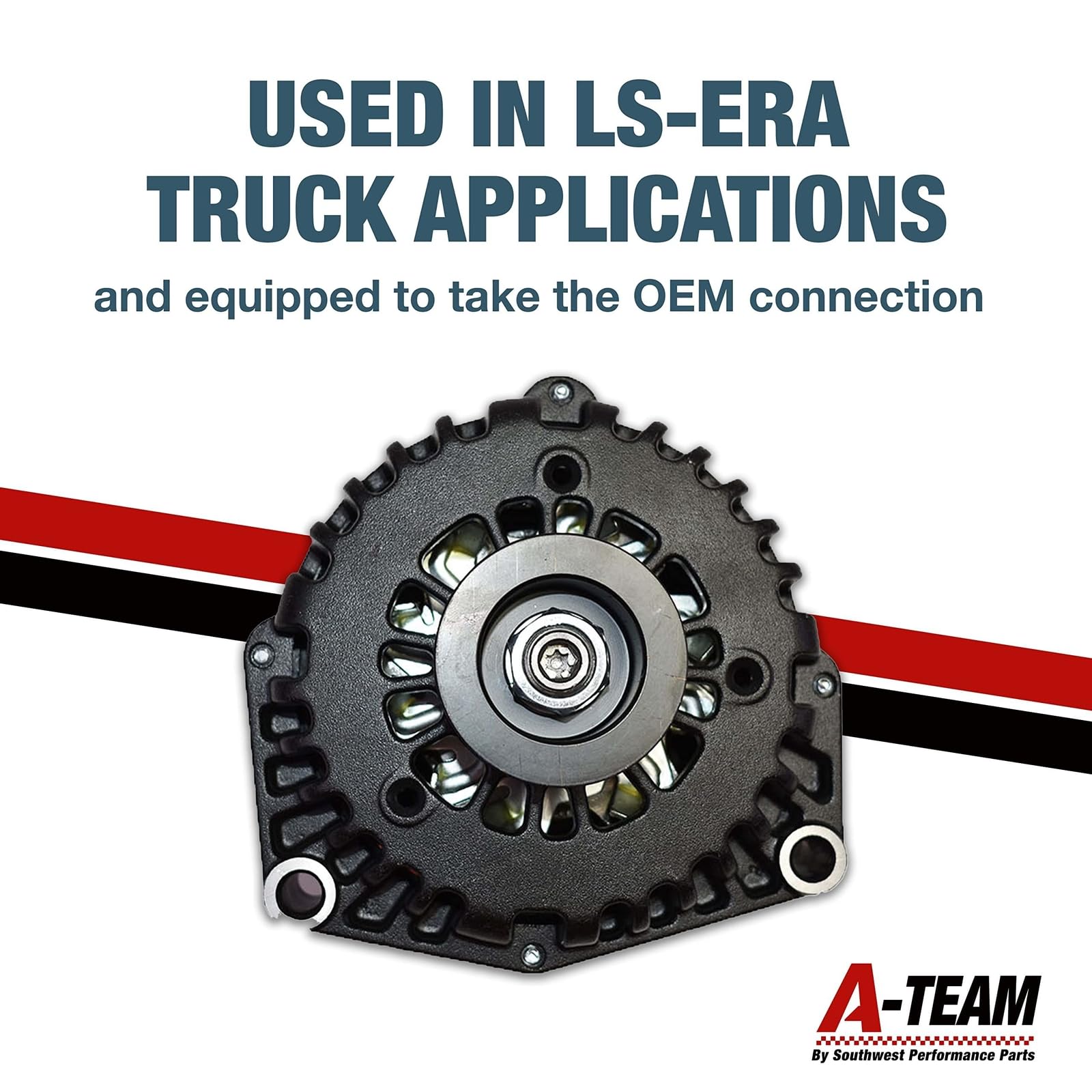 A-Team Performance - GM AD244 Style High Output 220 Amp Alternator Black - Compatible with Chevrolet BBC SBC GM Diesel