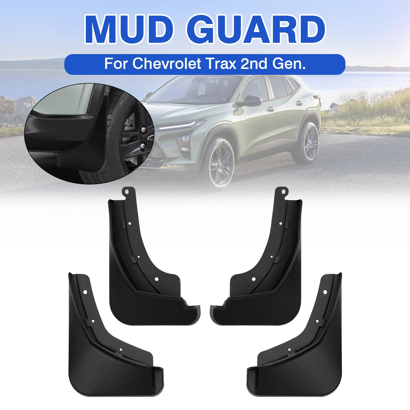 Autorder Mud Flaps Splash Guards For 2024 2025 Chevrolet Trax Accessories Mudflap Fender Flares Front And Rear Mud Guard Set 4Pc