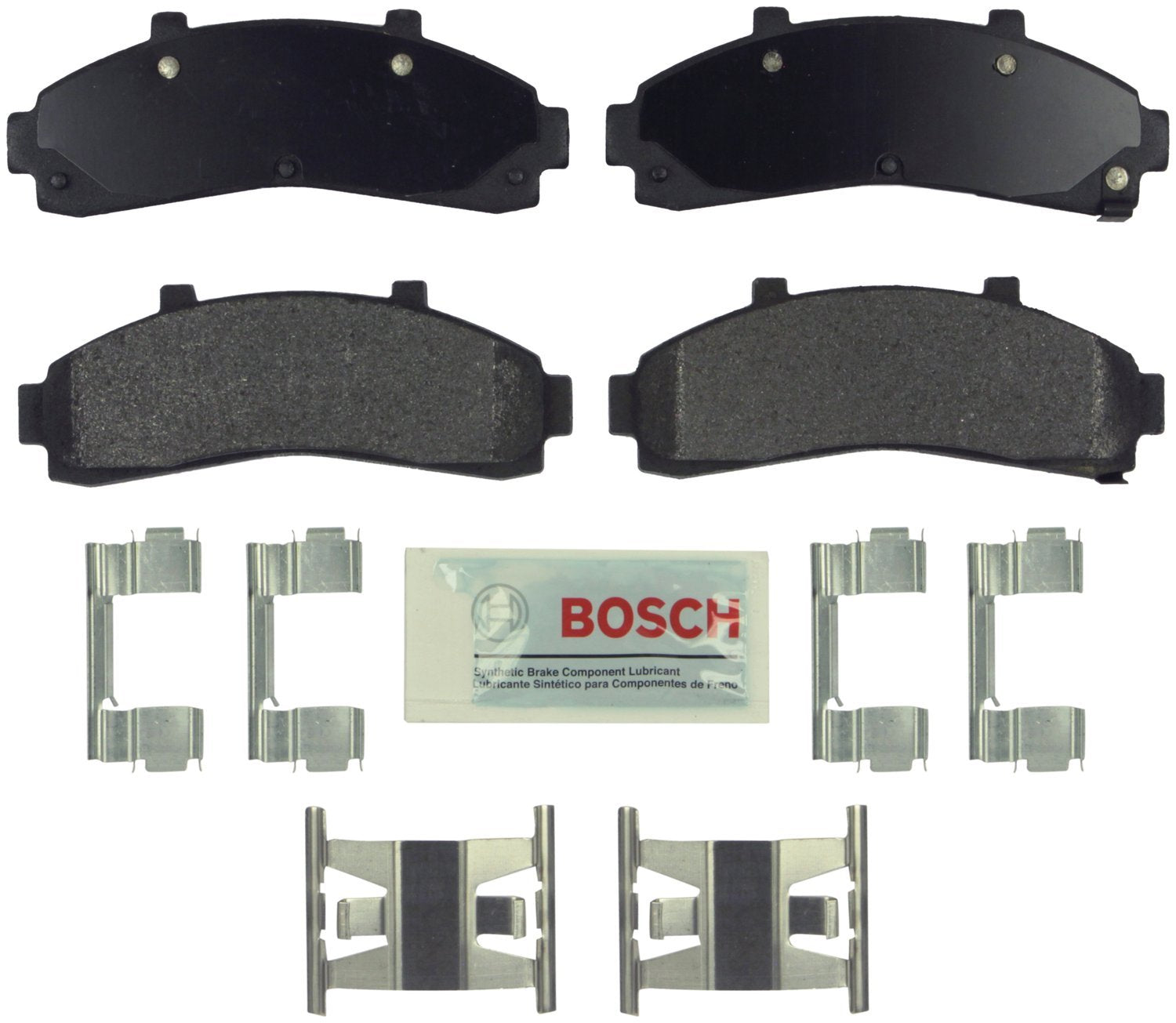 BOSCH BE652H Blue Ceramic Disc Brake Pad Set With Hardware - Compatible With Select Ford Explorer, Ranger; Mazda B2300, B2500, B