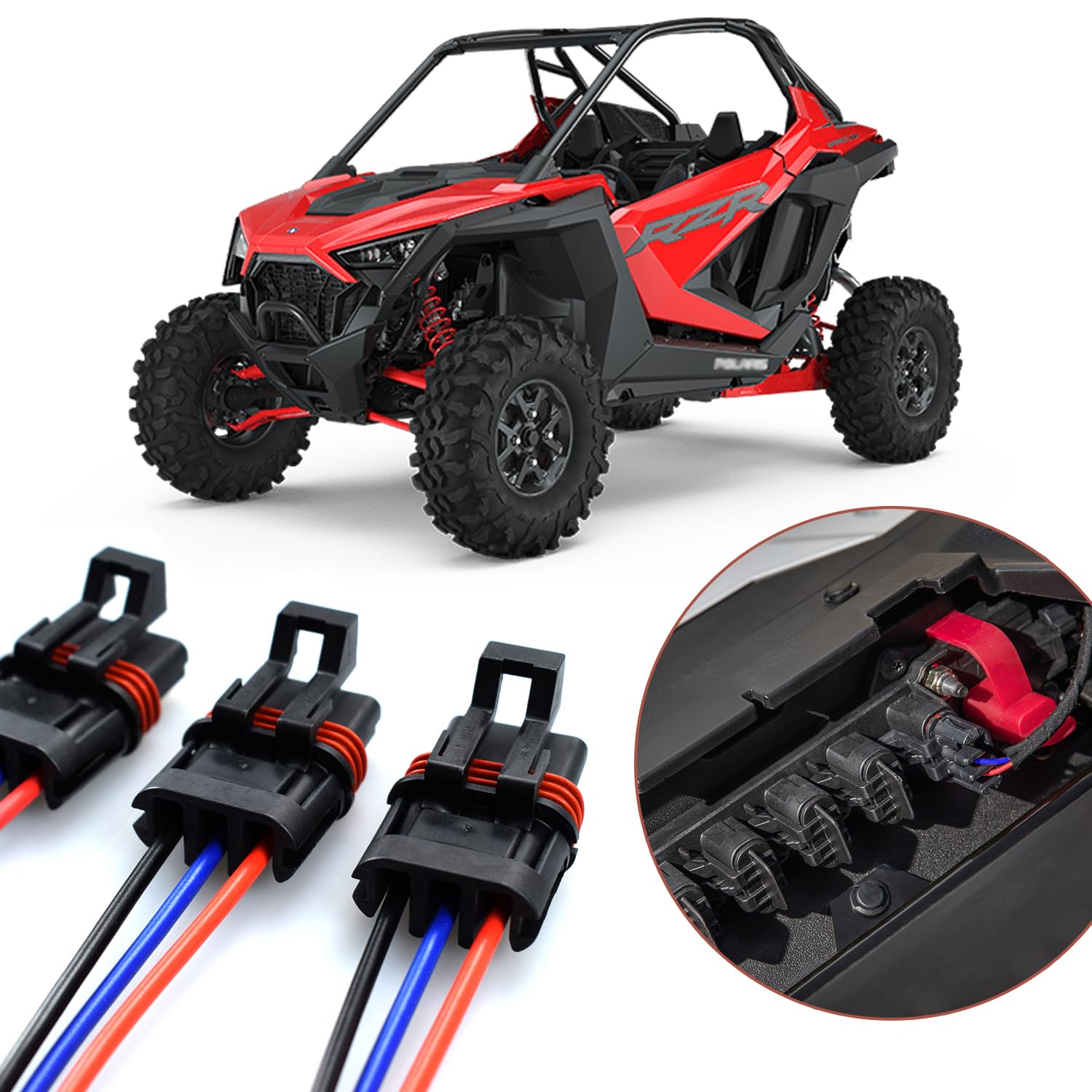 AFEISOL Bus Bar Pulse Power Plugs Pigtail Replacement for Polaris Plug 2018 2019 2020 2021 2022 2023 2024 Ranger XP 1000 / RZR/P