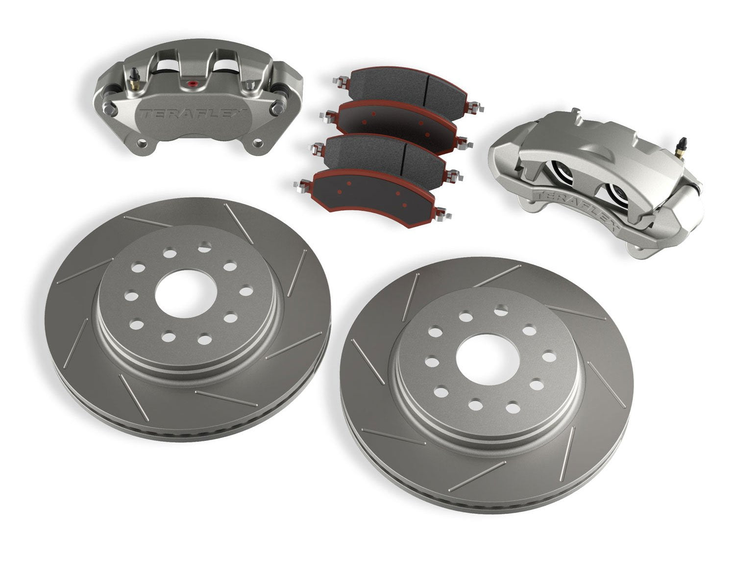 TeraFlex 4303420 JK Front Big Brake Kit (with Big Calipers, SLOTTED 13.3'' Rotors)