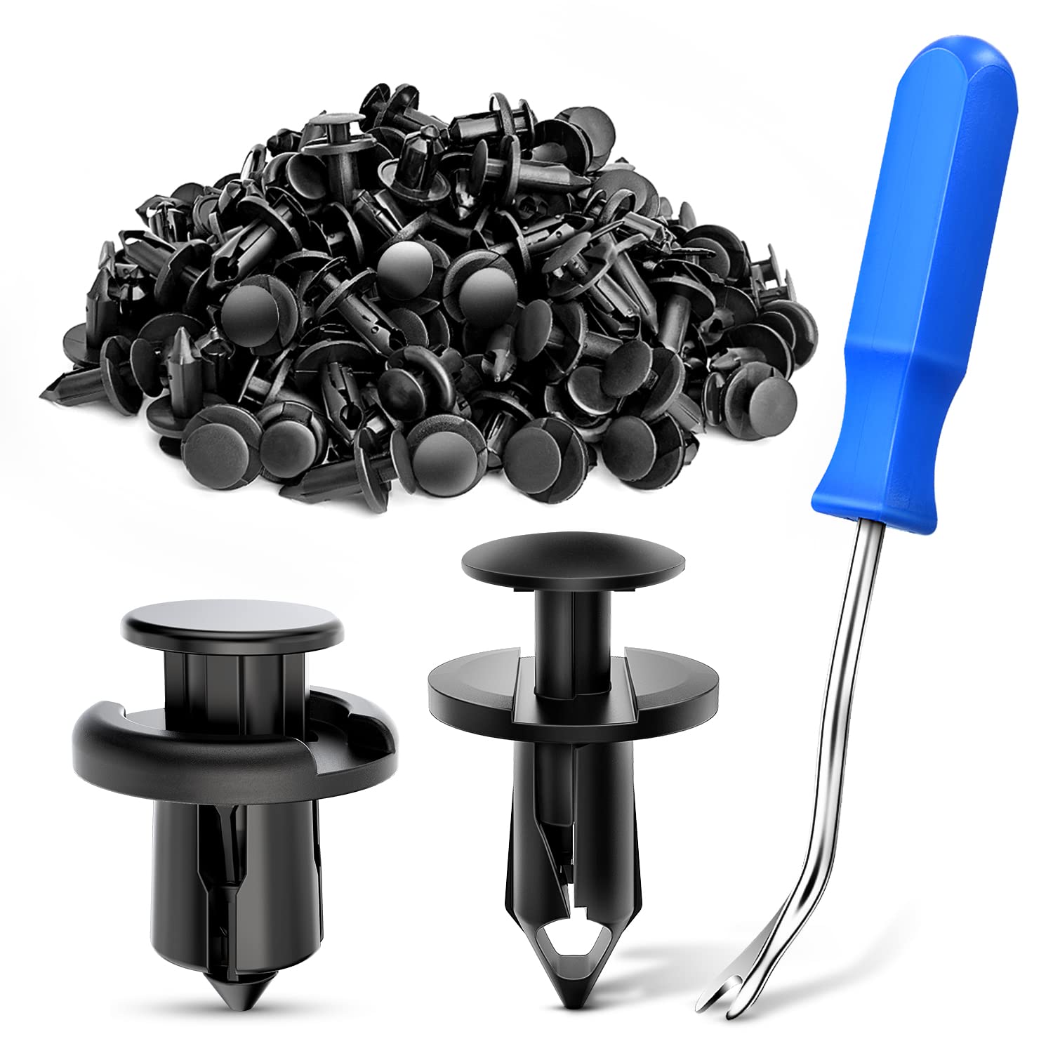 Nilight 150 Pcs Push Type Bumper Fasteners Rivet Clips Universal Auto Clips & Fastener For Bumper Fender Clips Replacement Faste