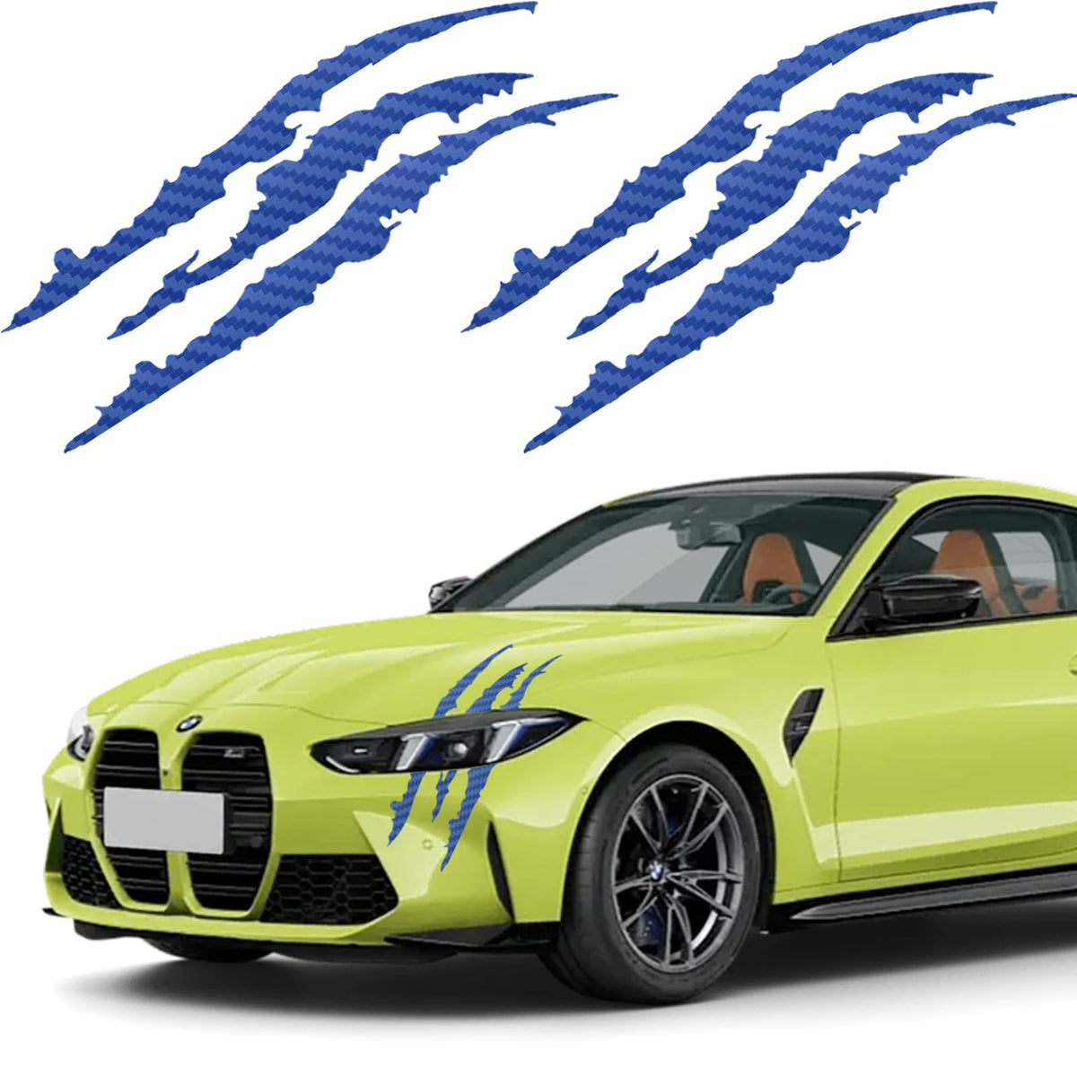 Ygmoner Claw Mark Car Decals, 16 Inch Car Headlight Stickers, Monster Claw Scratch Sticker For Dodge Challenger Charger, Pack Of