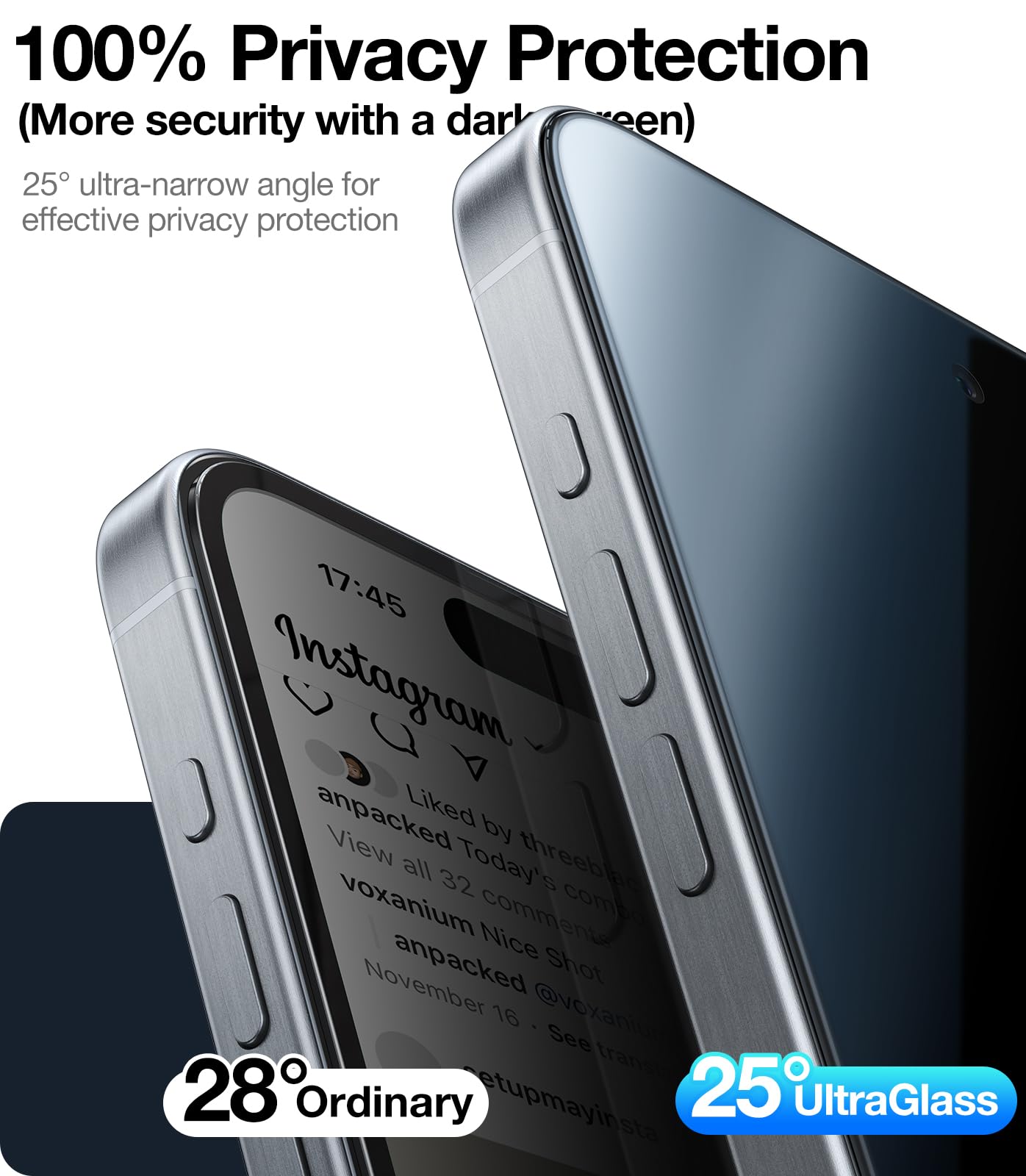 Ultraglass Ultra Top 9H+ Glass For Iphone 15 Pro Max Privacy Screen Protector [Invisible Privacy Armor] Screen Protector 15 Pro