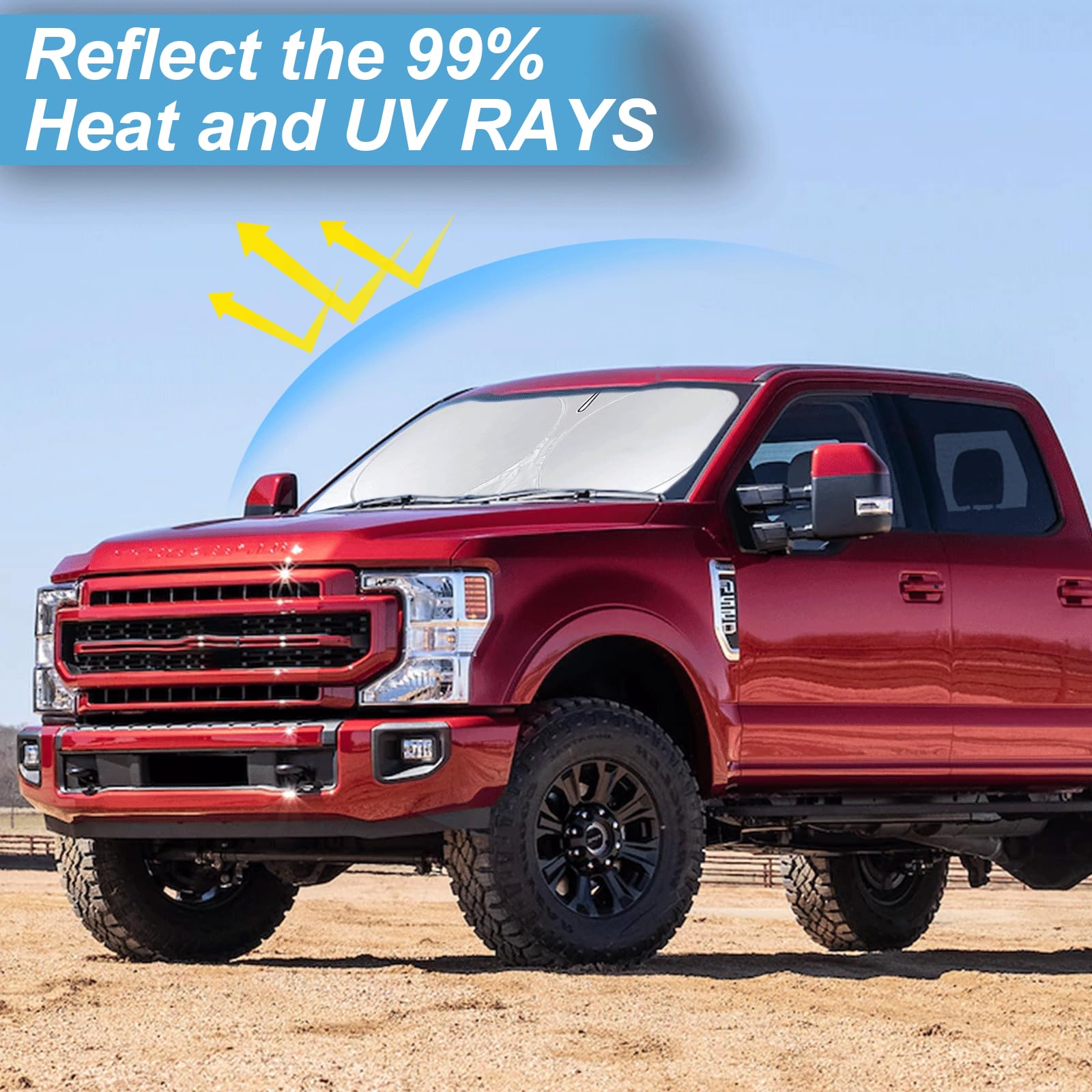 Sunshade For Ford F350 Windshield Sun Shade For Ford Super Duty F250 F450 F550 2017 2018-2024 2025 F-450 F-550 2Door 4Door Picku