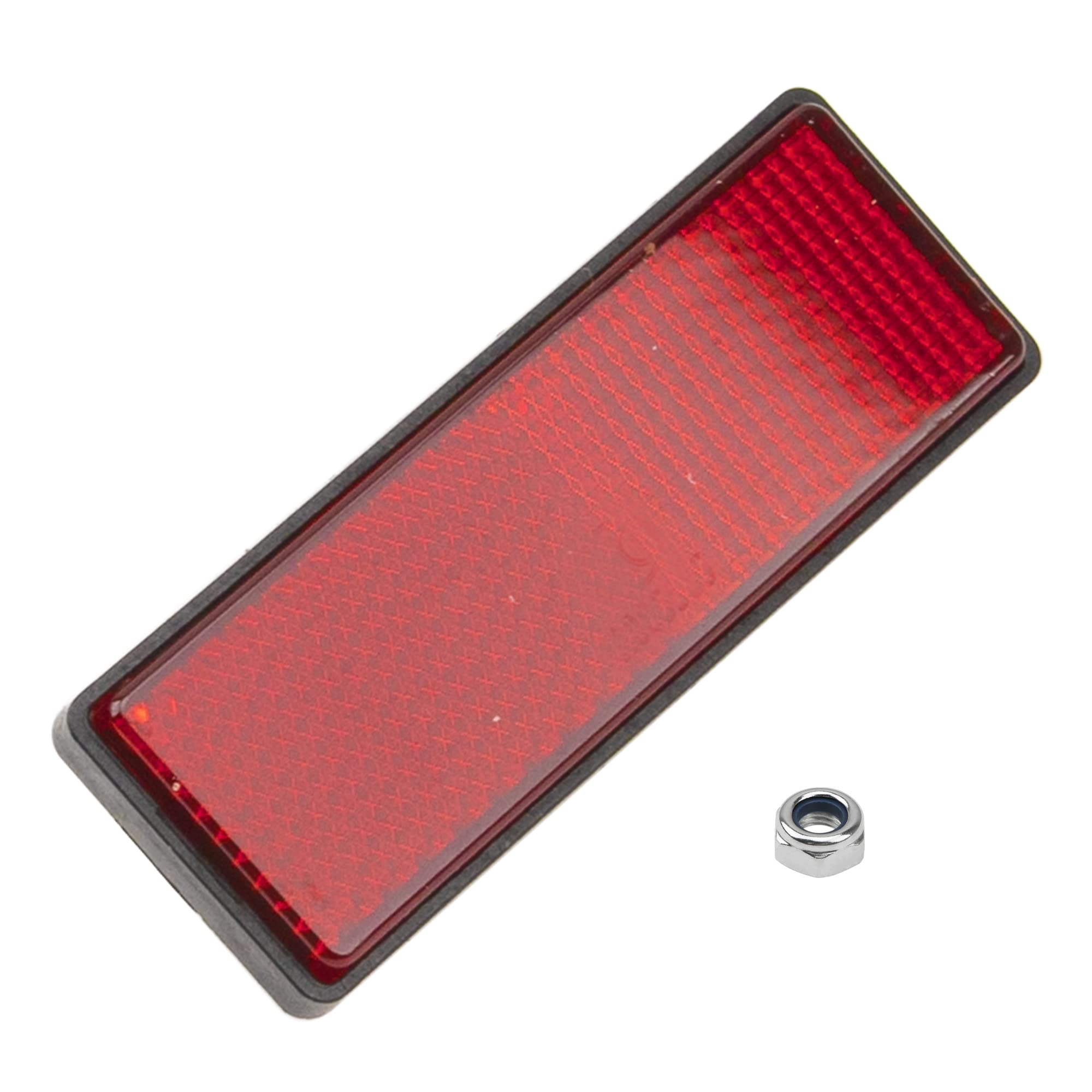 Rrina 4Pcs 1.25' X 3.45' Red Rectangle Plastic Reflective Warning Reflector For Motorcycle Bike